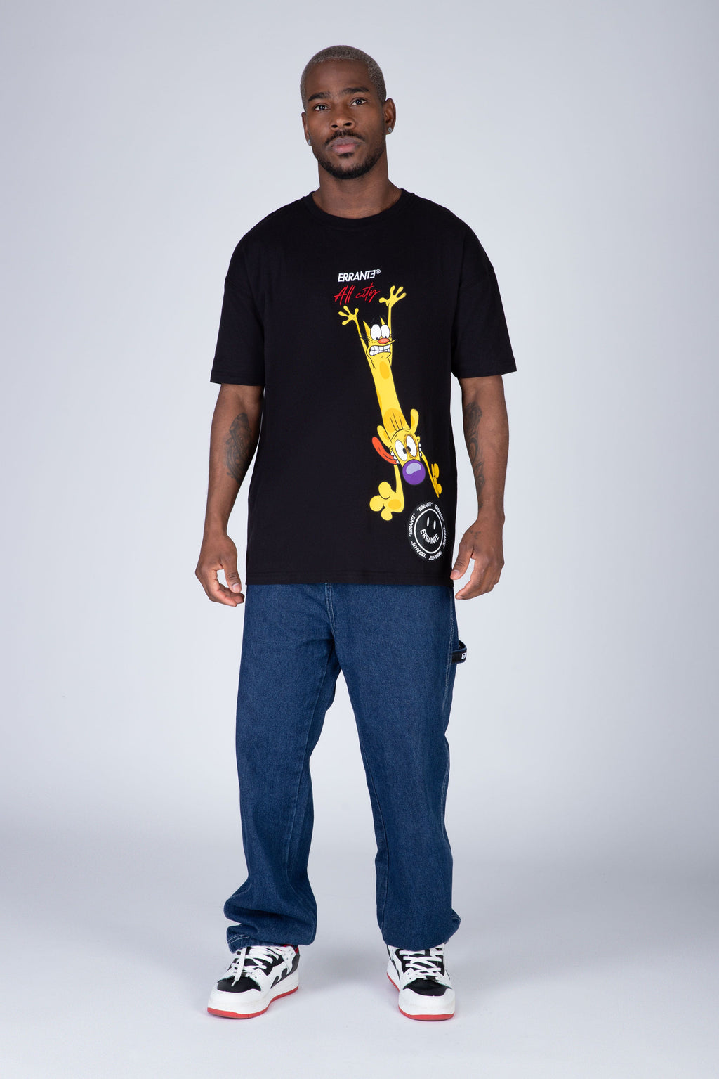 Polera Manga Corta Catdog Siamese Negro ERRANTE