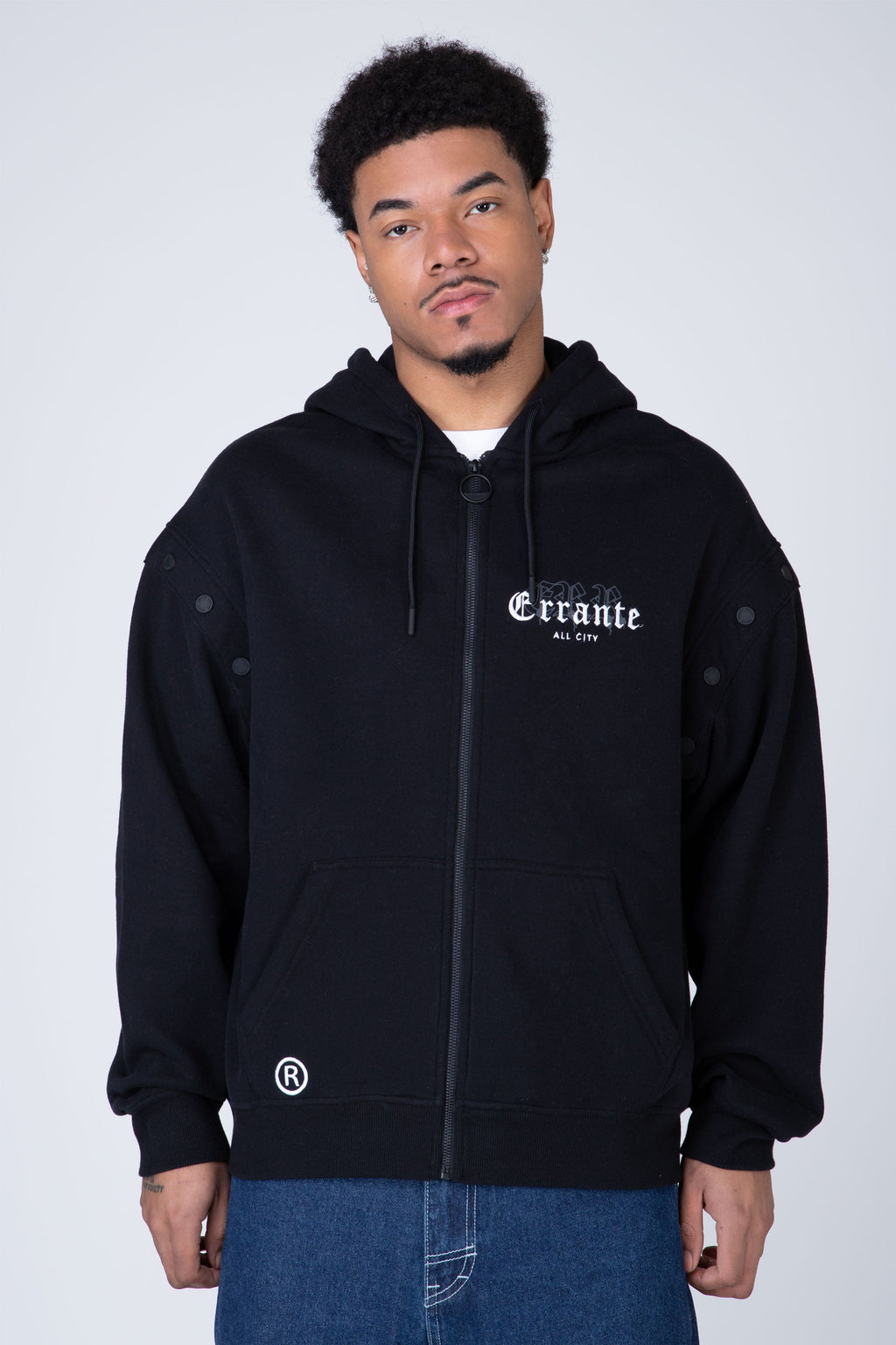 Poleron Zip Snaps Negro ERRANTE