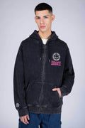 Poleron Zip Out Of Stock Gris Oscuro ERRANTE