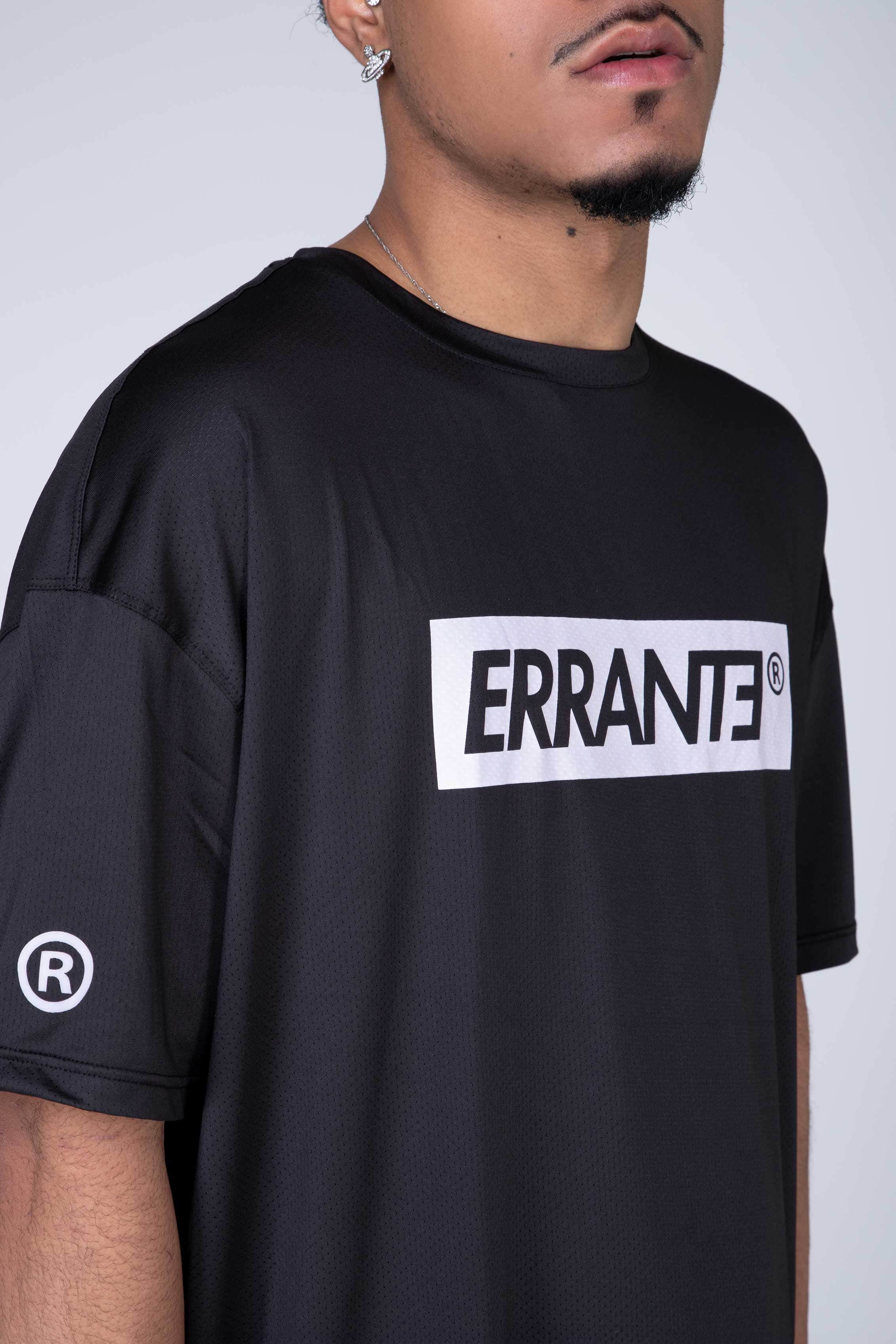 Polera Manga Corta Box Mesh Negro ERRANTE
