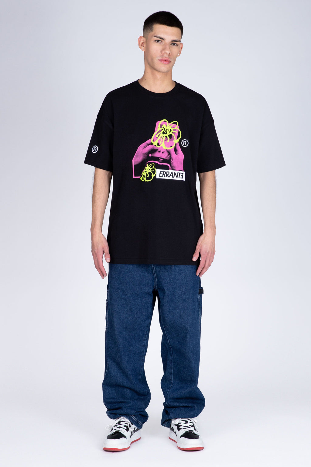 Polera Manga Corta Game On Negro ERRANTE