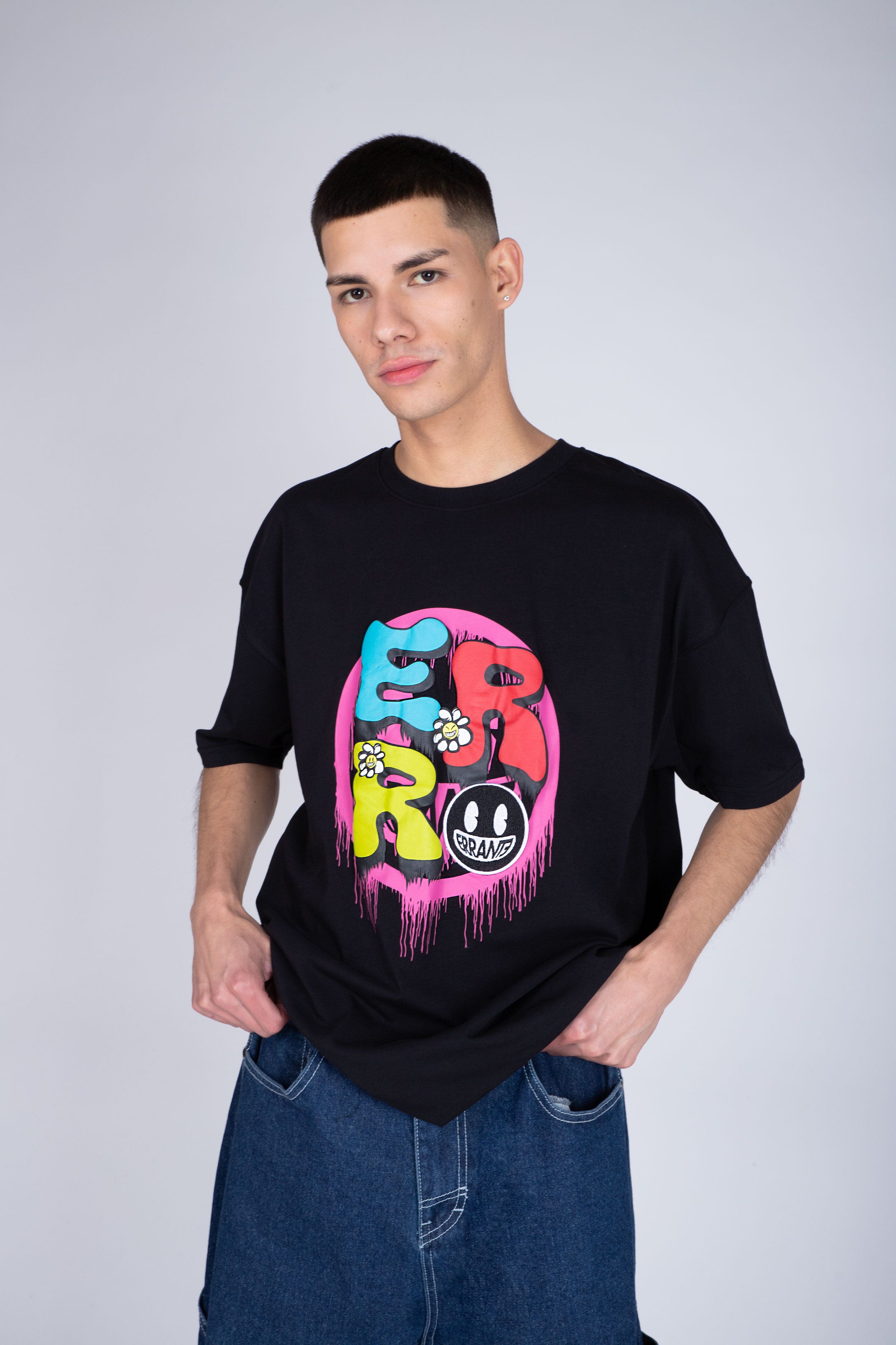 Polera Manga Corta Restless Negro ERRANTE