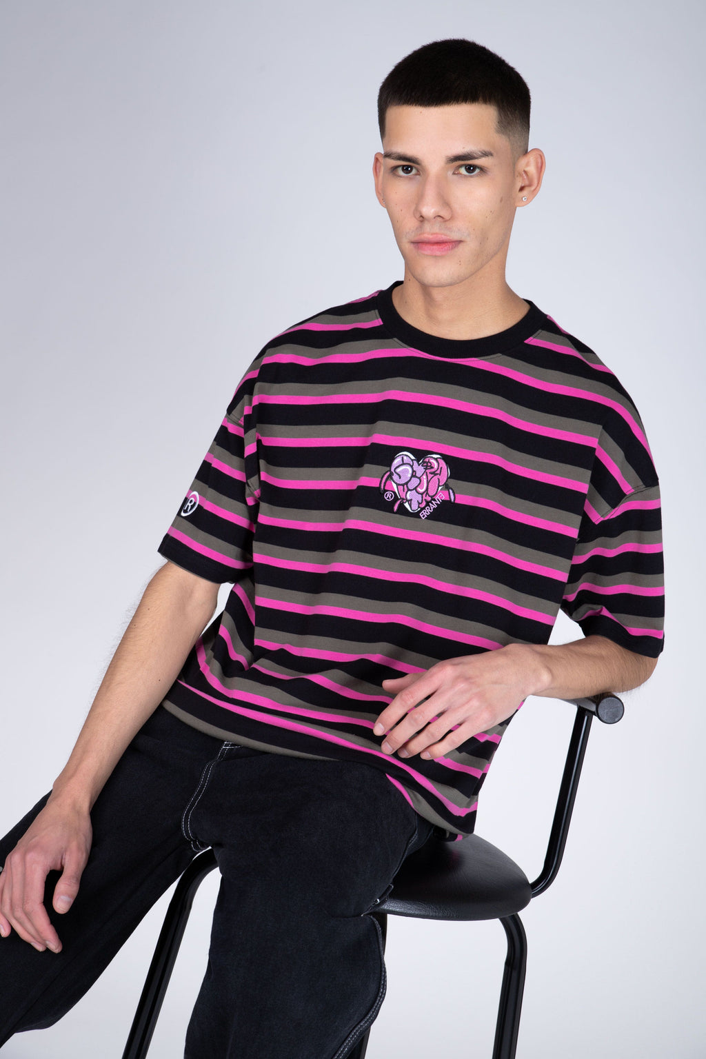 Polera Manga Corta Keen Negro/Rosado ERRANTE