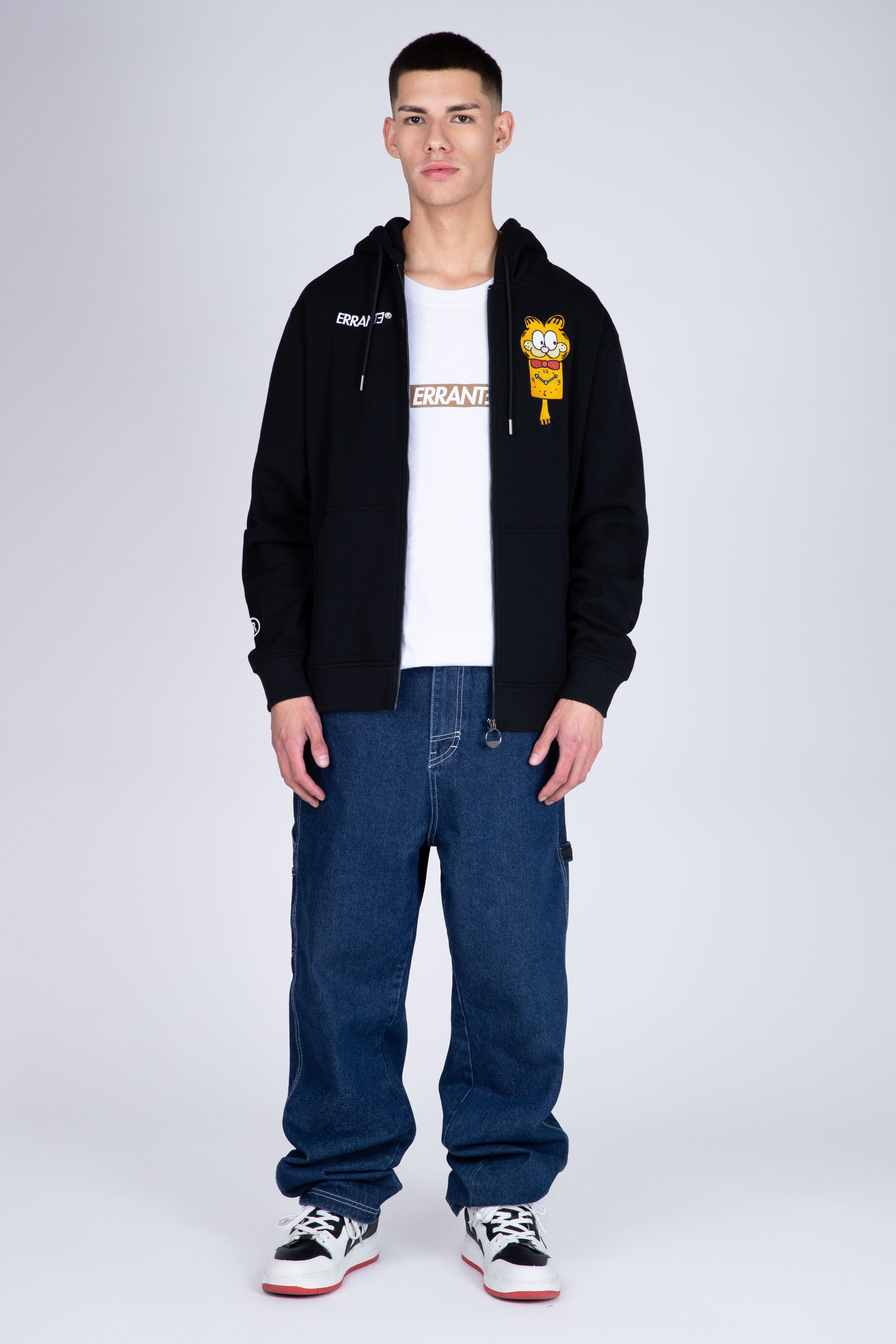 Poleron Zip Garfield O'Clock Negro ERRANTE