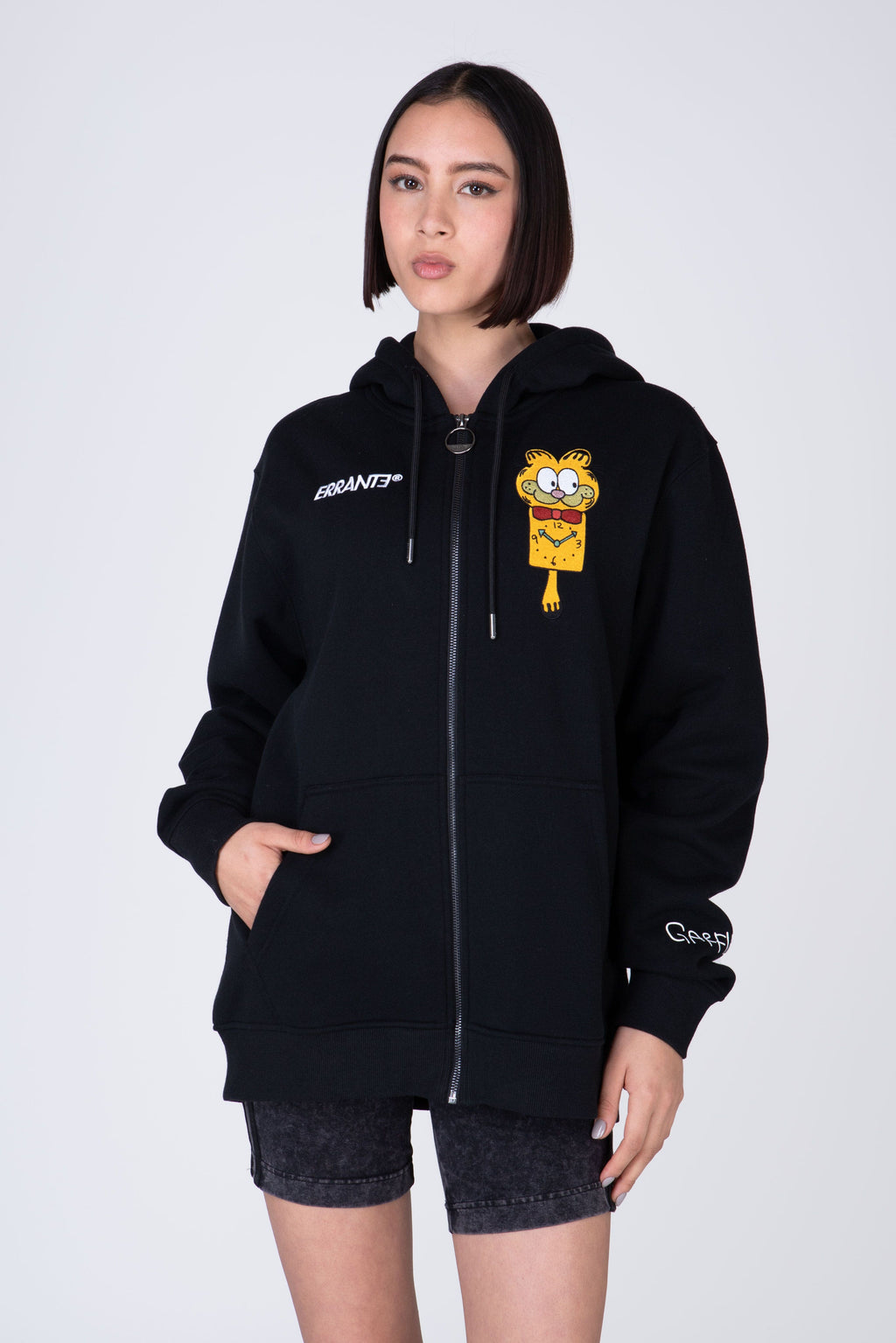 Poleron Zip Garfield O'Clock Negro ERRANTE
