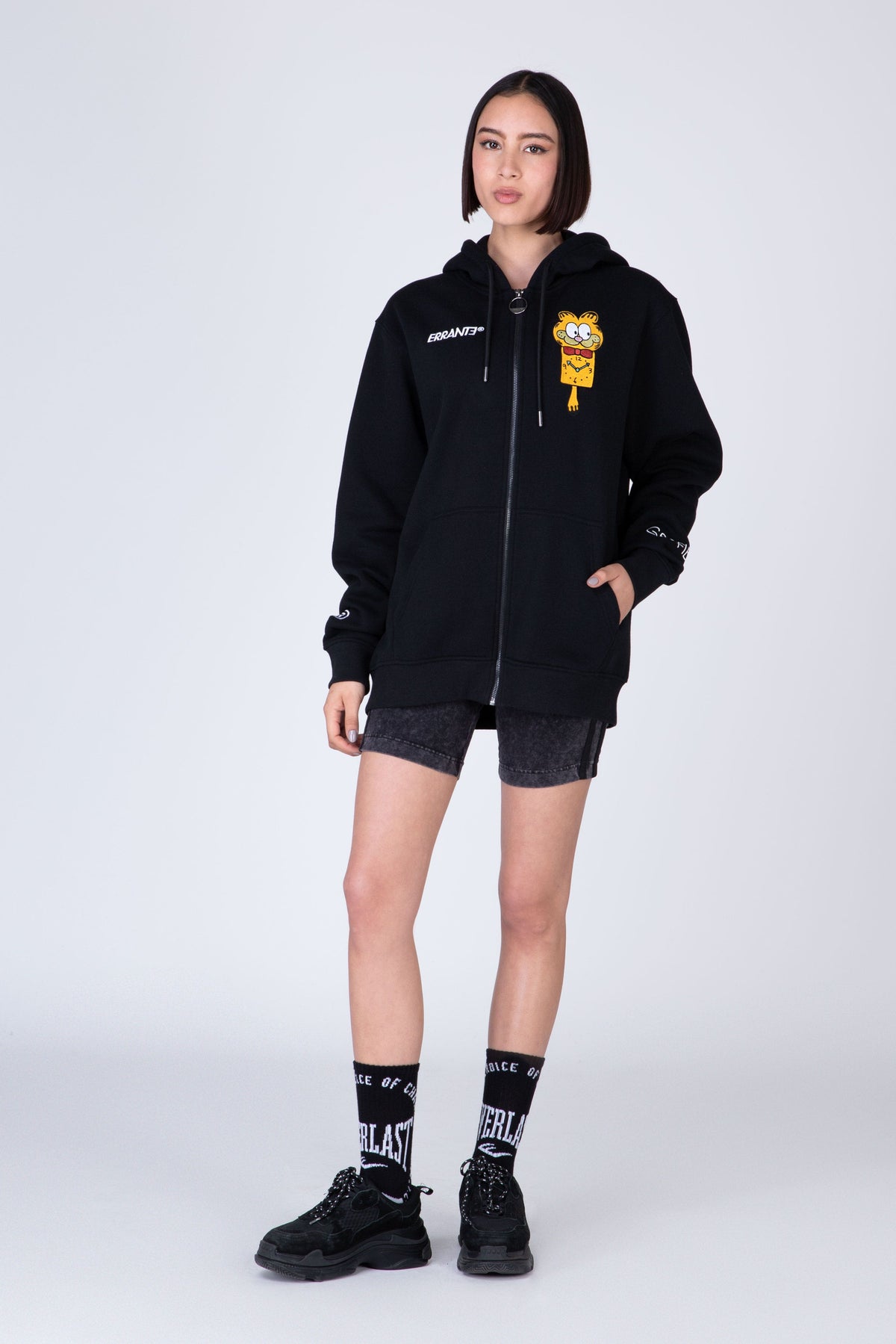 Poleron Zip Garfield O'Clock Negro ERRANTE