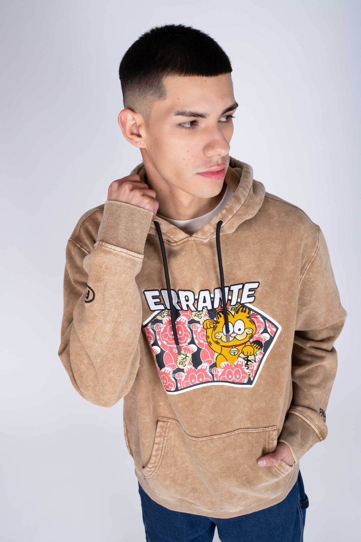 Poleron Hood Garfield Lucky Cat Café ERRANTE
