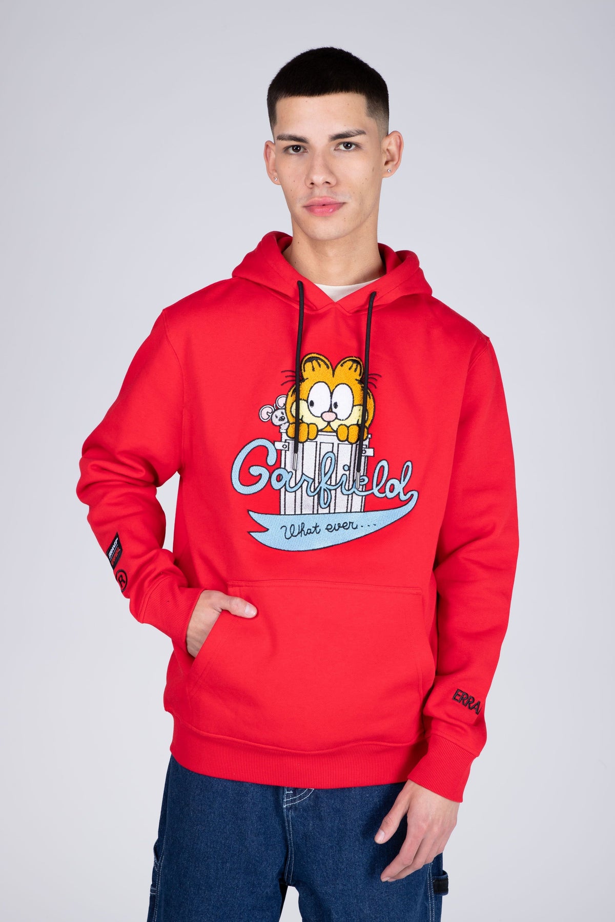 Poleron Hood Garfield Garbage Rojo ERRANTE