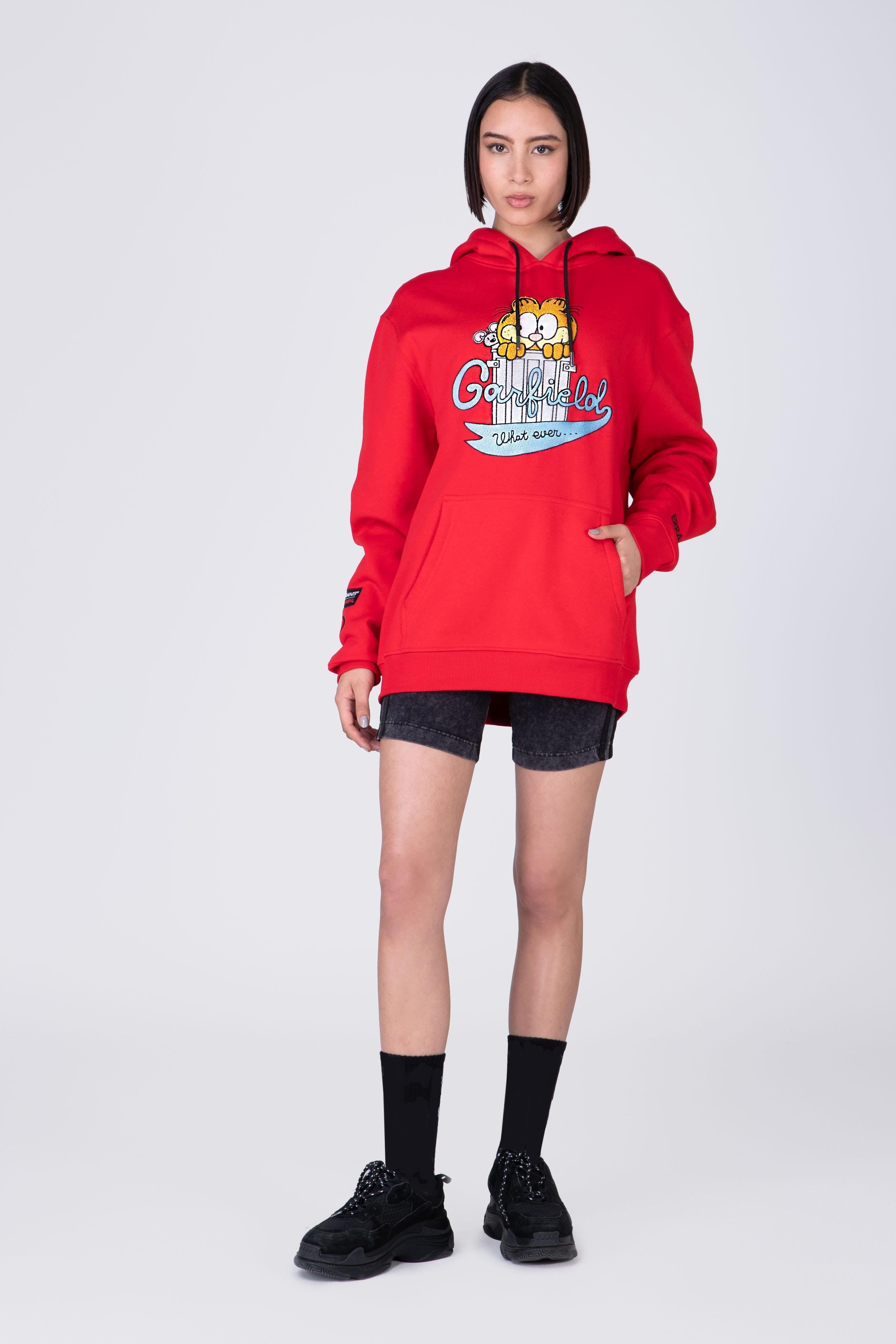 Poleron Hood Garfield Garbage Rojo ERRANTE