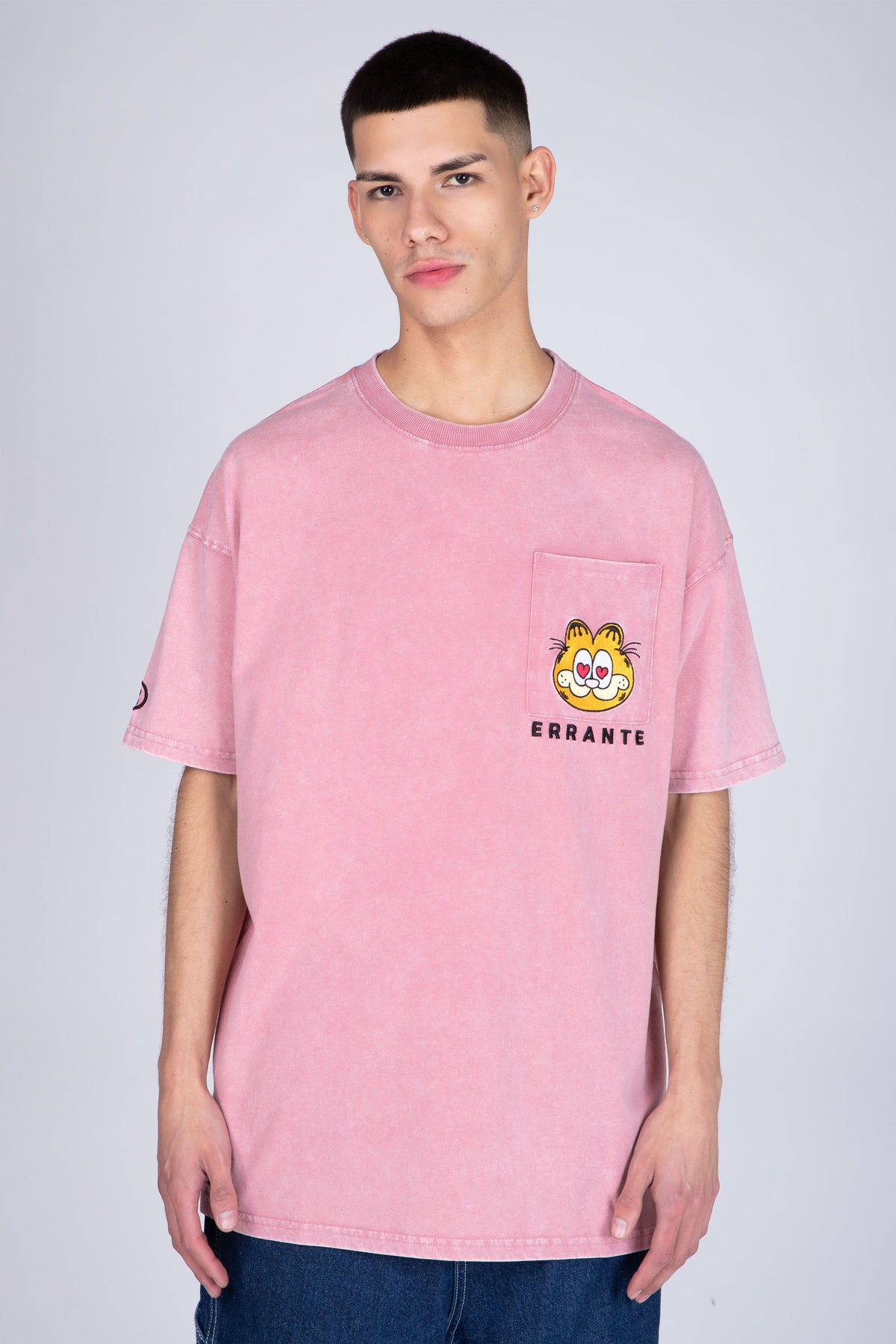 Polera Manga Corta Garfield Sugar Rosado ERRANTE