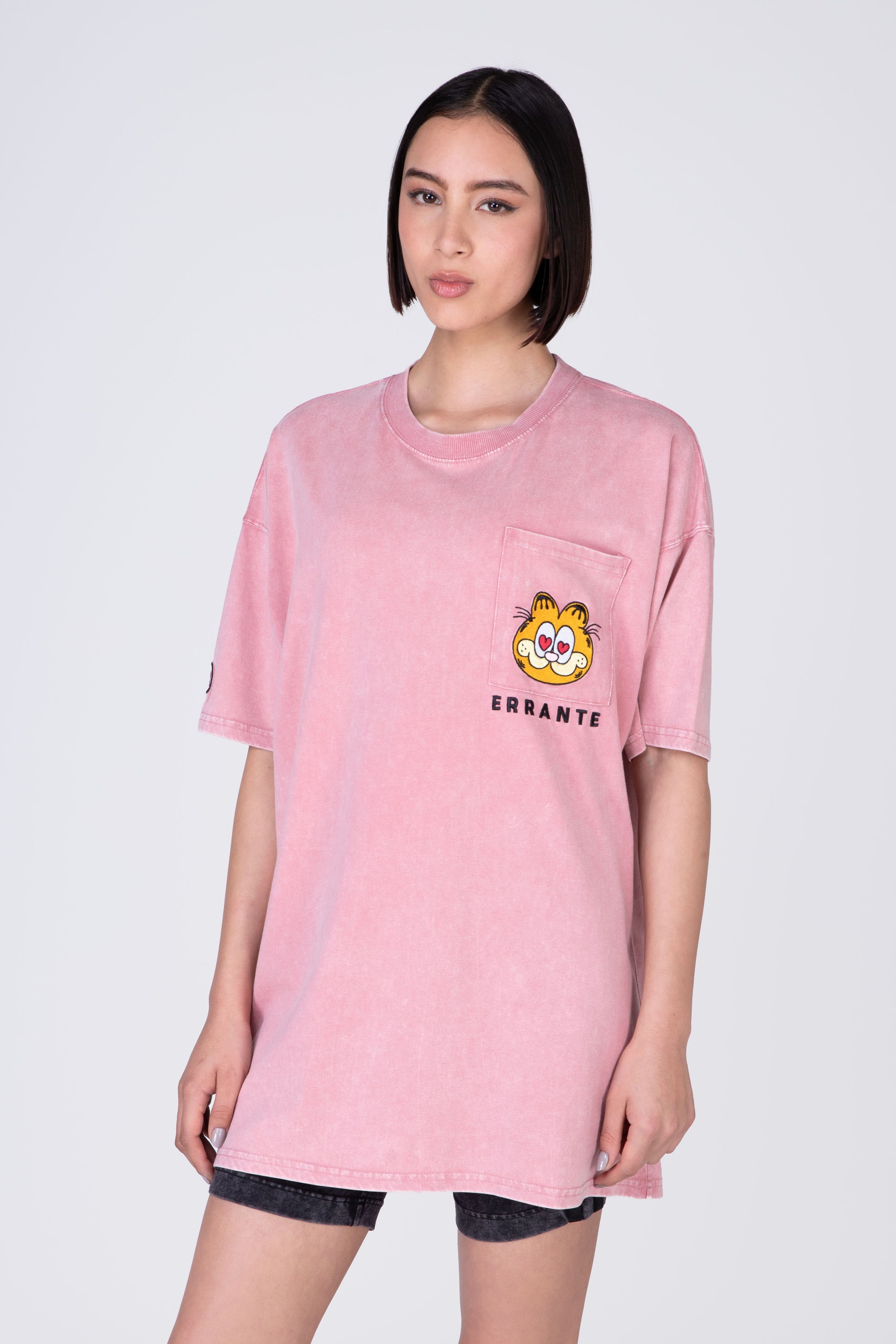 Polera Manga Corta Garfield Sugar Rosado ERRANTE
