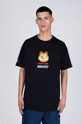 Polera Manga Corta Garfield Doodles Food Negro ERRANTE