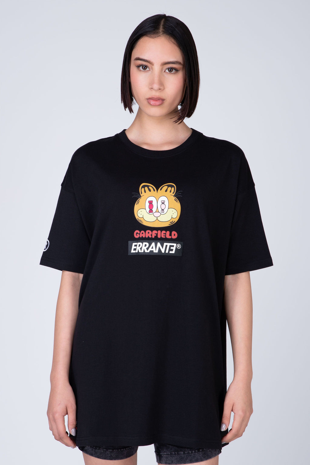 Polera Manga Corta Garfield Doodles Food Negro ERRANTE