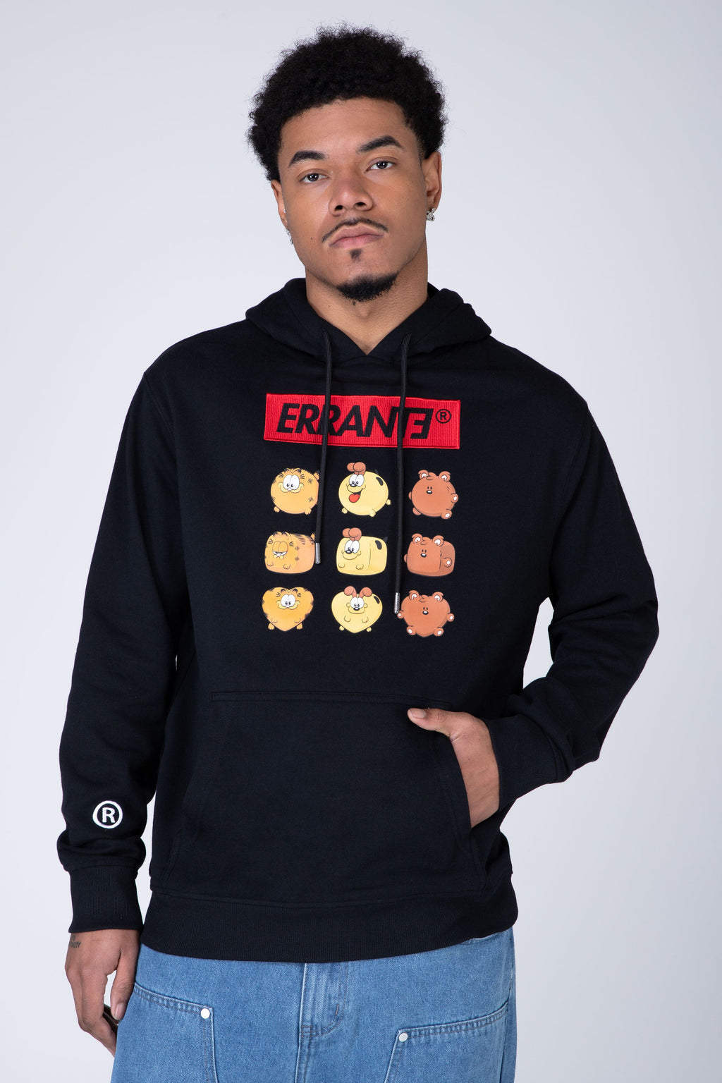 Poleron Hood Garfield Stuffed Negro ERRANTE