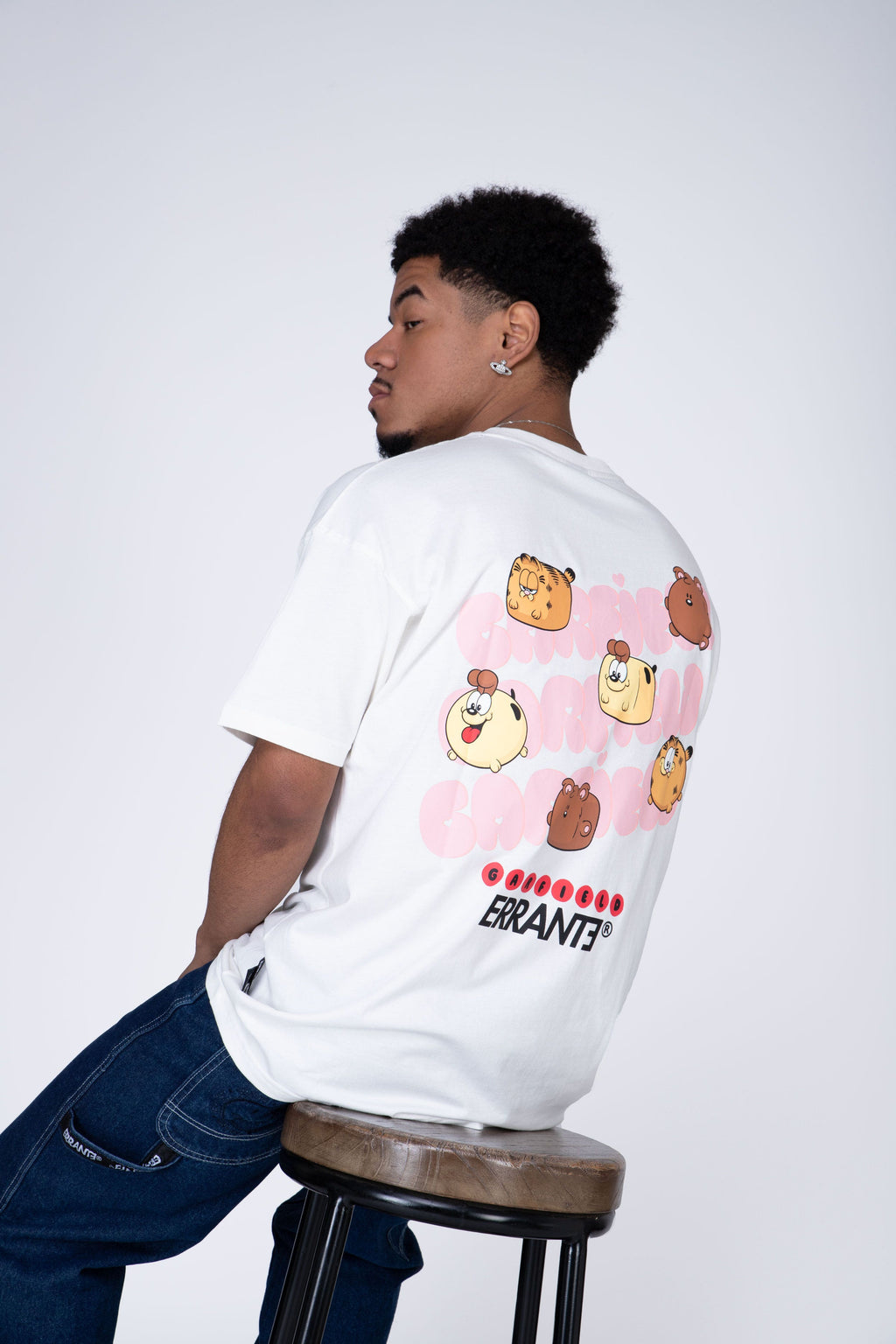 Polera Manga Corta Garfield Balloon Blanco ERRANTE