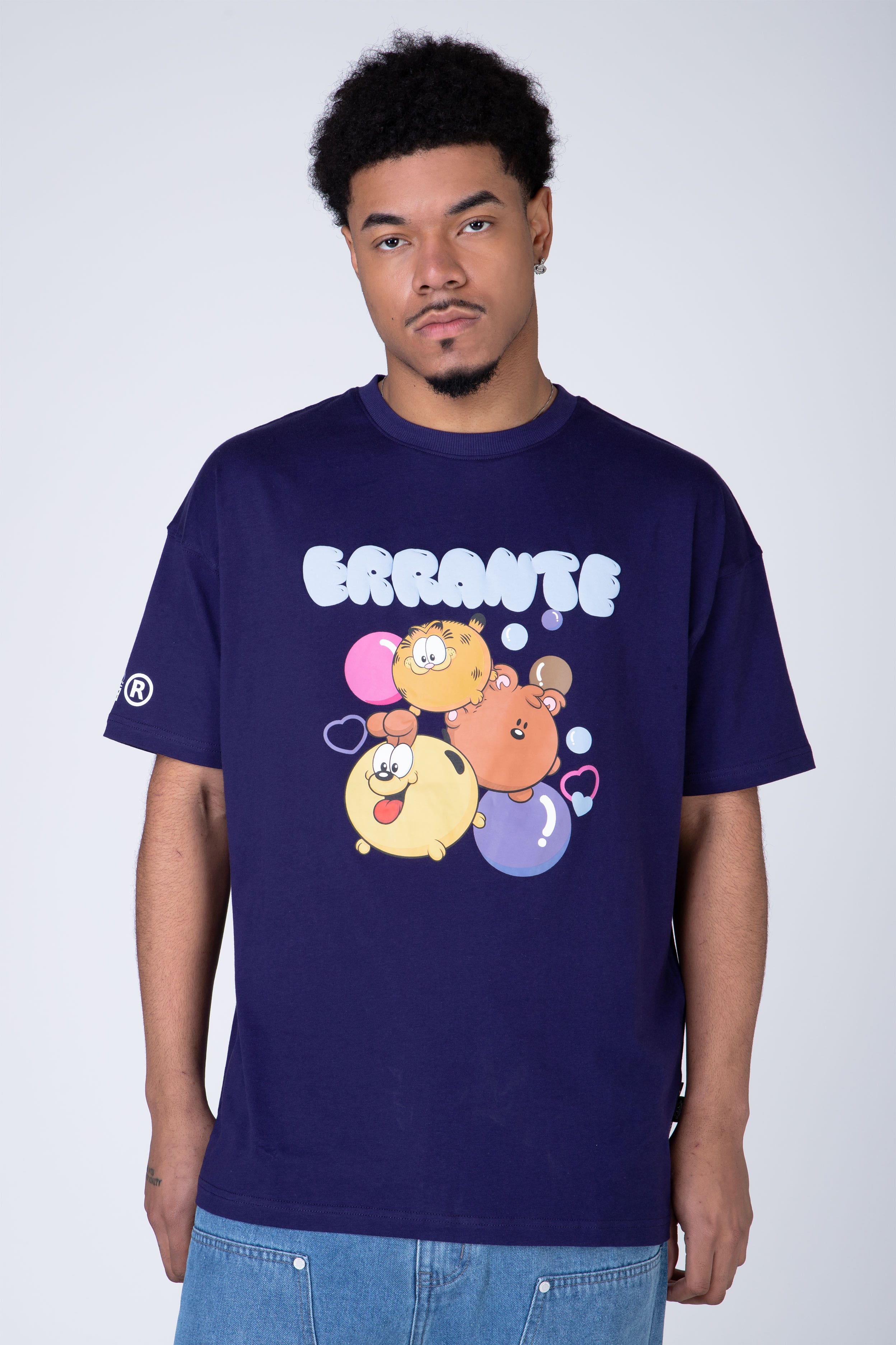 Polera Manga Corta Garfield Positivity Morado ERRANTE