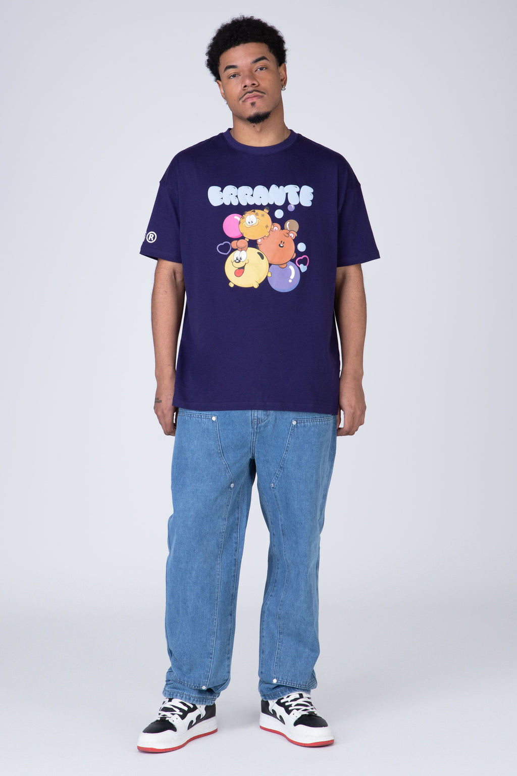 Polera Manga Corta Garfield Positivity Morado ERRANTE