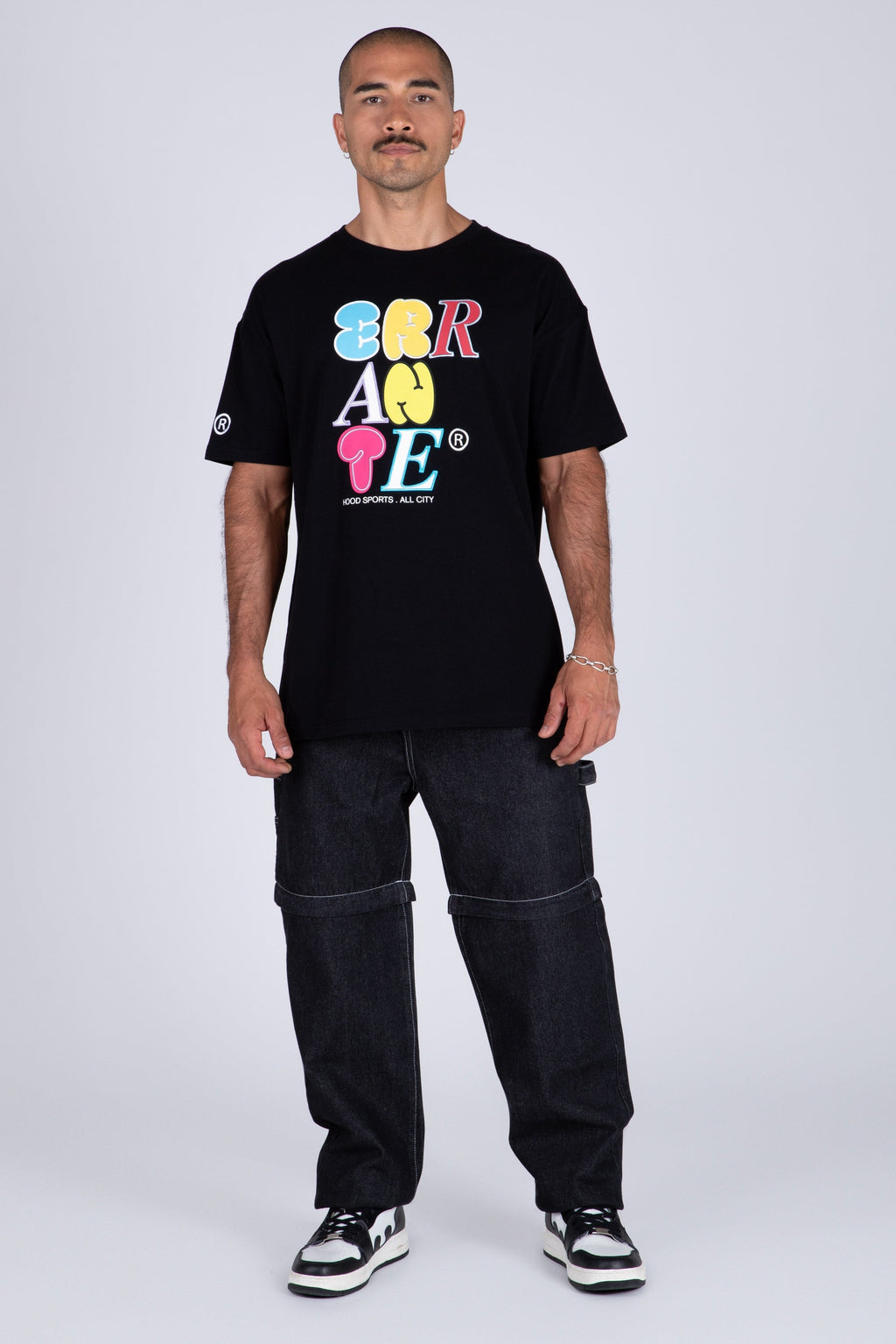 Polera Manga Corta Paraiso Negro ERRANTE