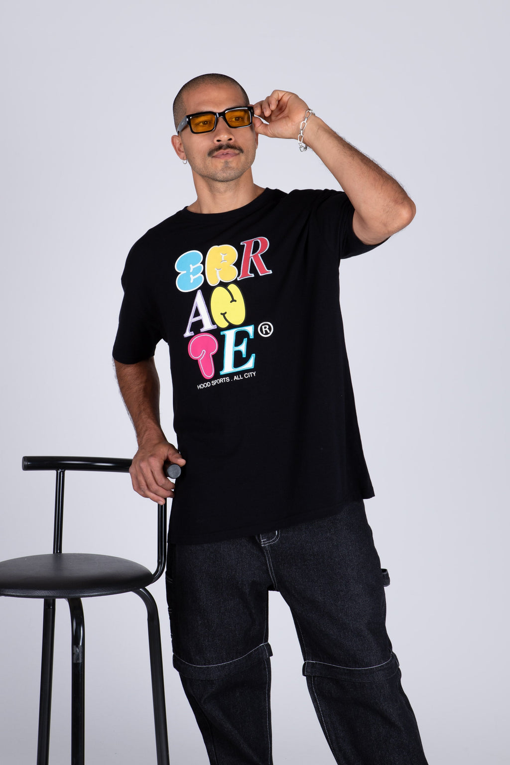 Polera Manga Corta Paraiso Negro ERRANTE