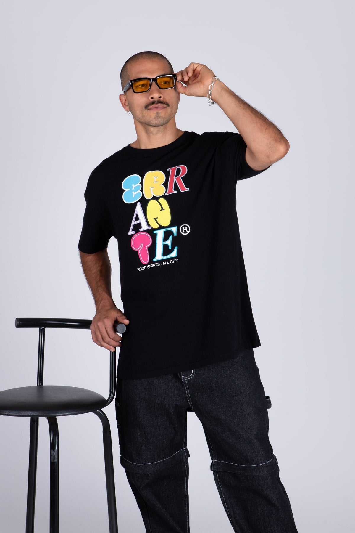 Polera Manga Corta Paraiso Negro ERRANTE