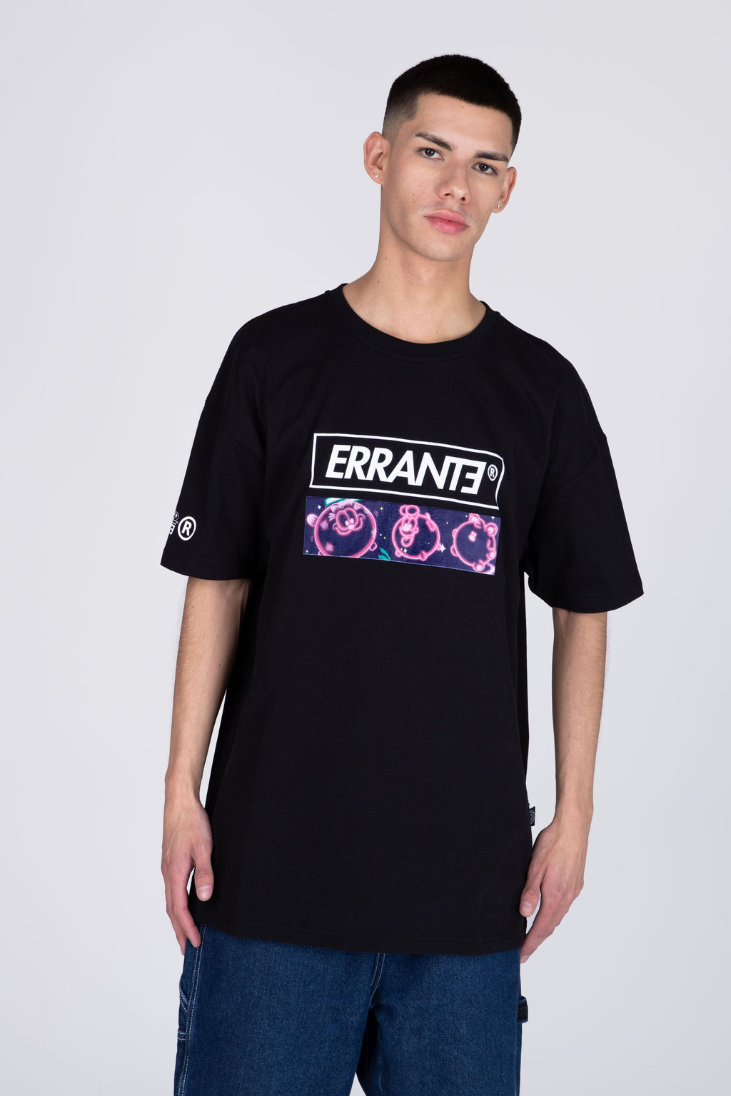 Polera Manga Corta Garfield Boxywaii Negro ERRANTE