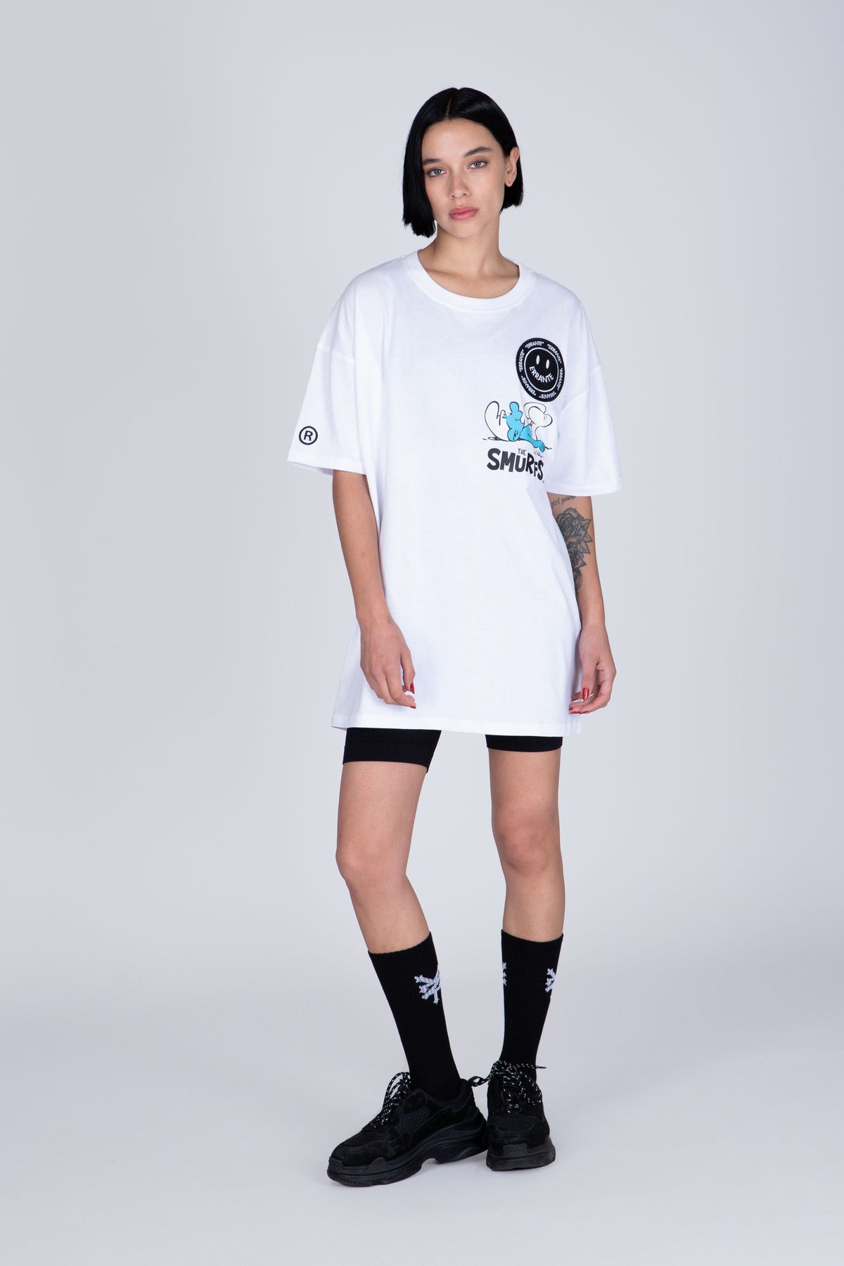 Polera Manga Corta Pitufos Bubbly Blanco ERRANTE