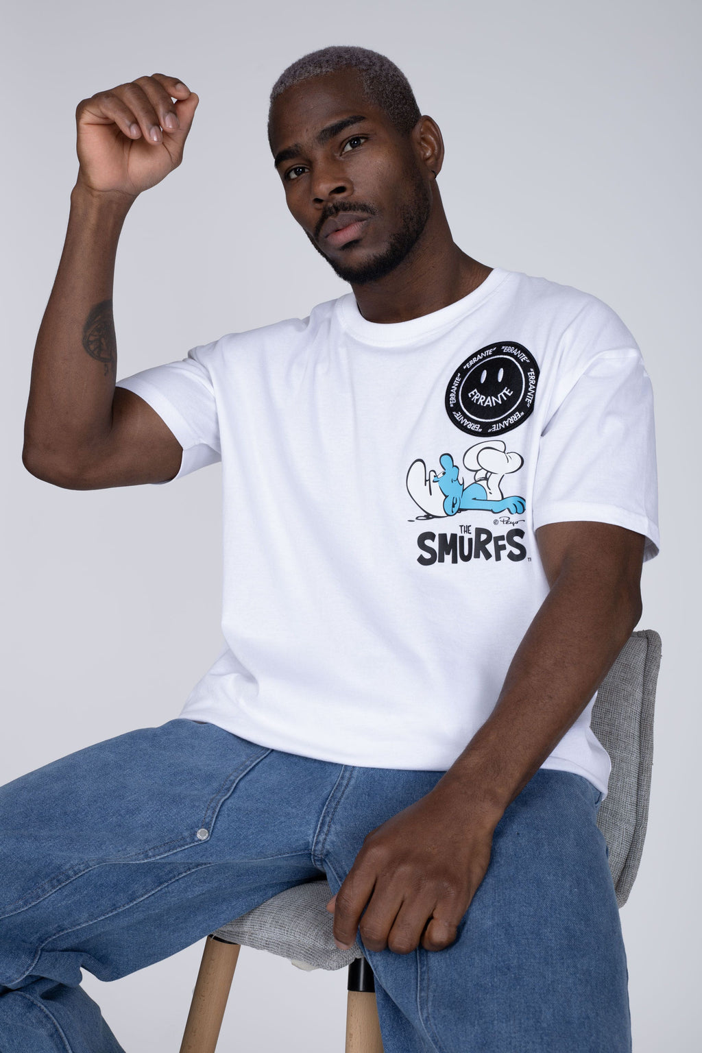 Polera Manga Corta Pitufos Bubbly Blanco ERRANTE