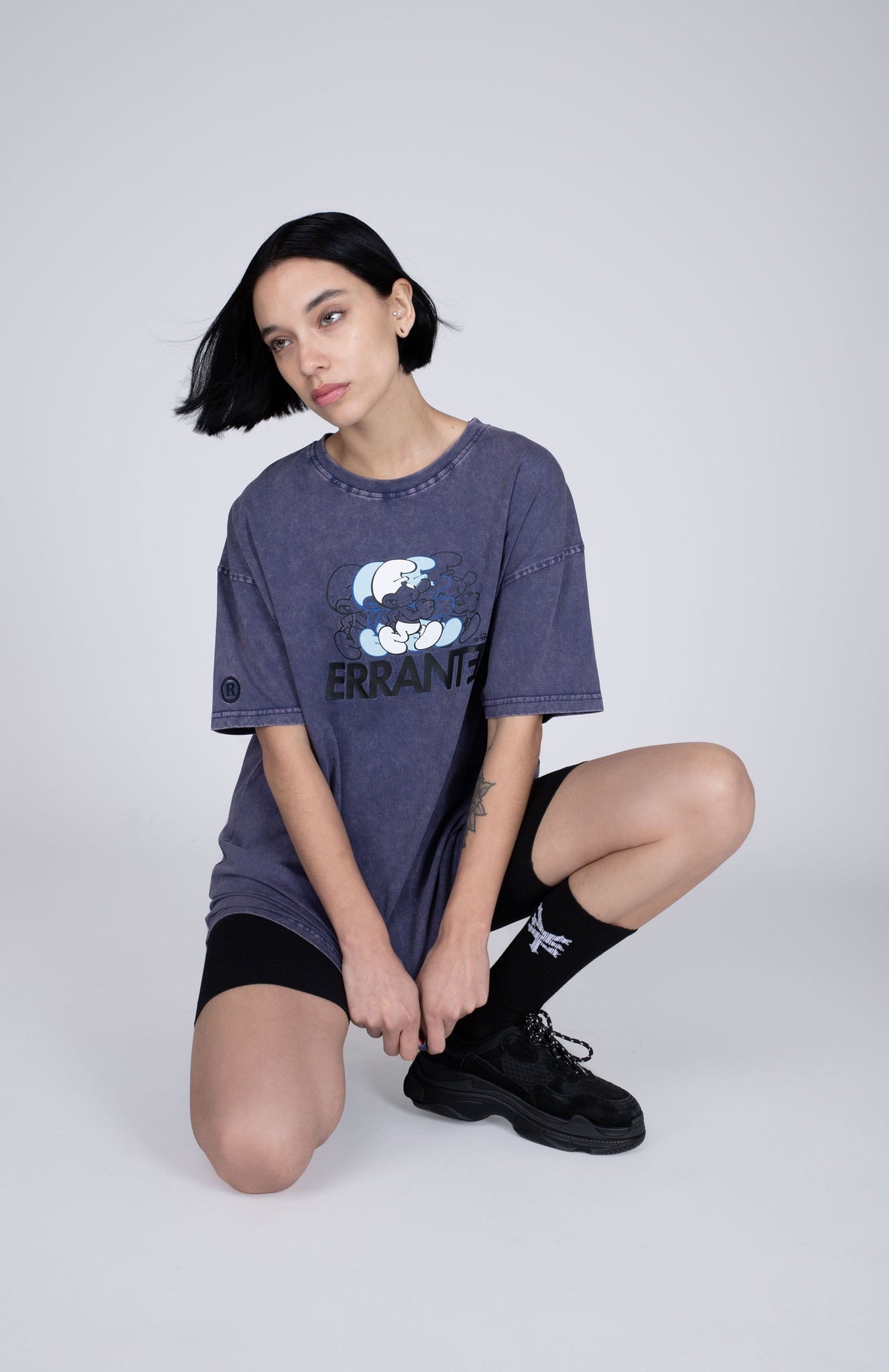 Polera Manga Corta Pitufos Chilly Azul ERRANTE