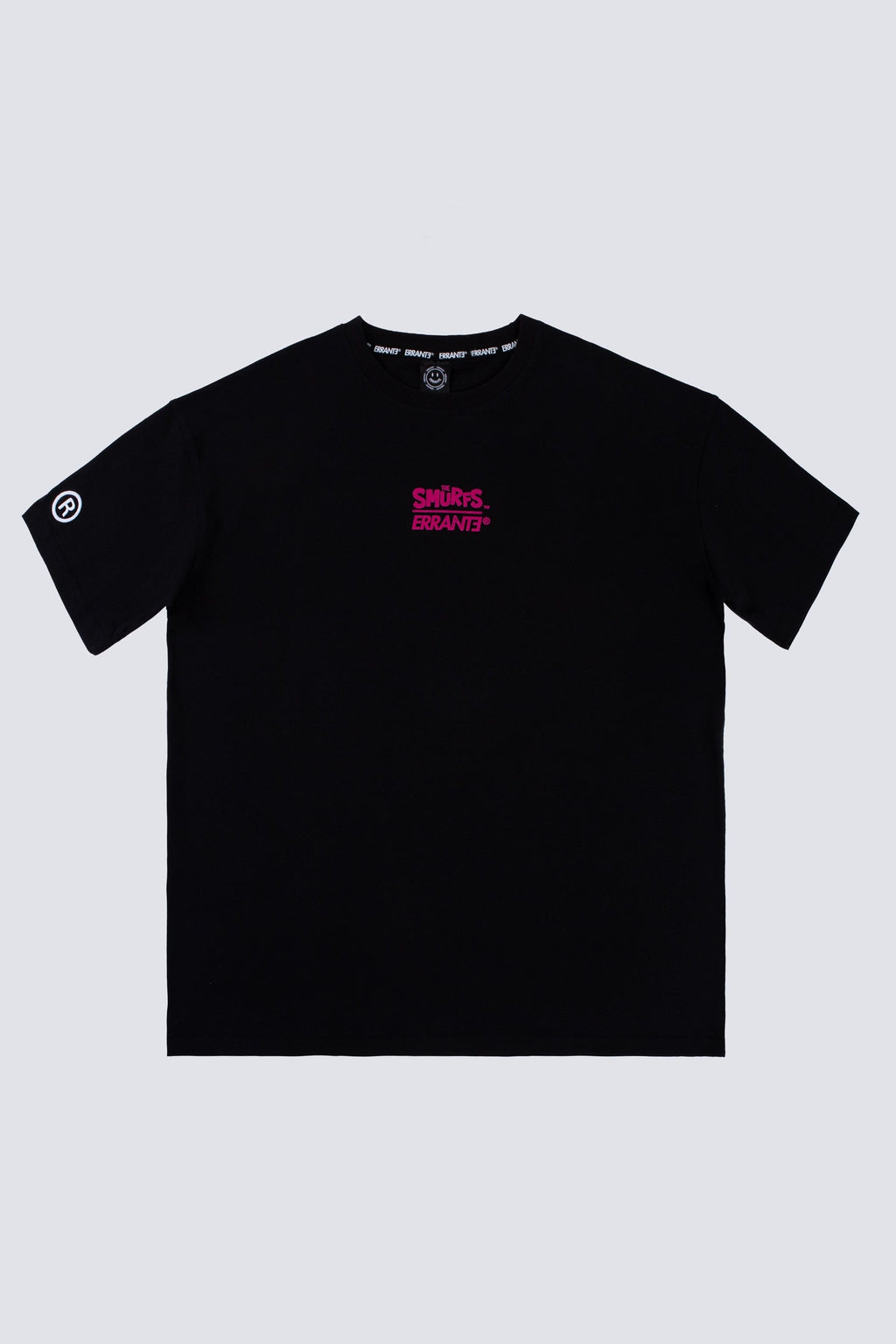 Polera Manga Corta Pitufos Smurfspray Negro ERRANTE