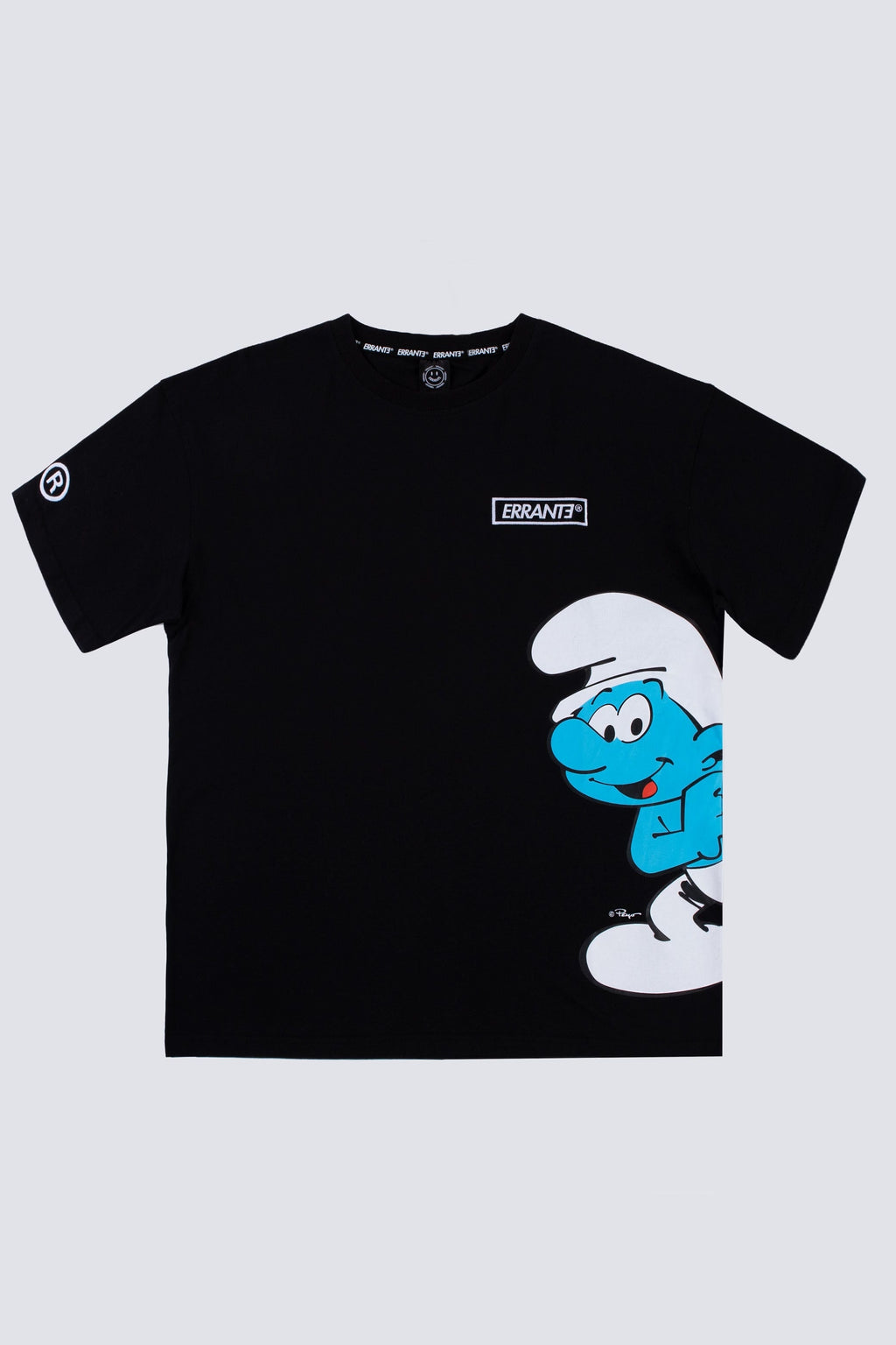 Polera Manga Corta Pitufos Peeking Negro ERRANTE