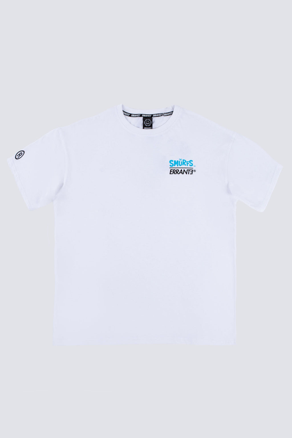 Polera Manga Corta Pitufos Sketch Blanco ERRANTE
