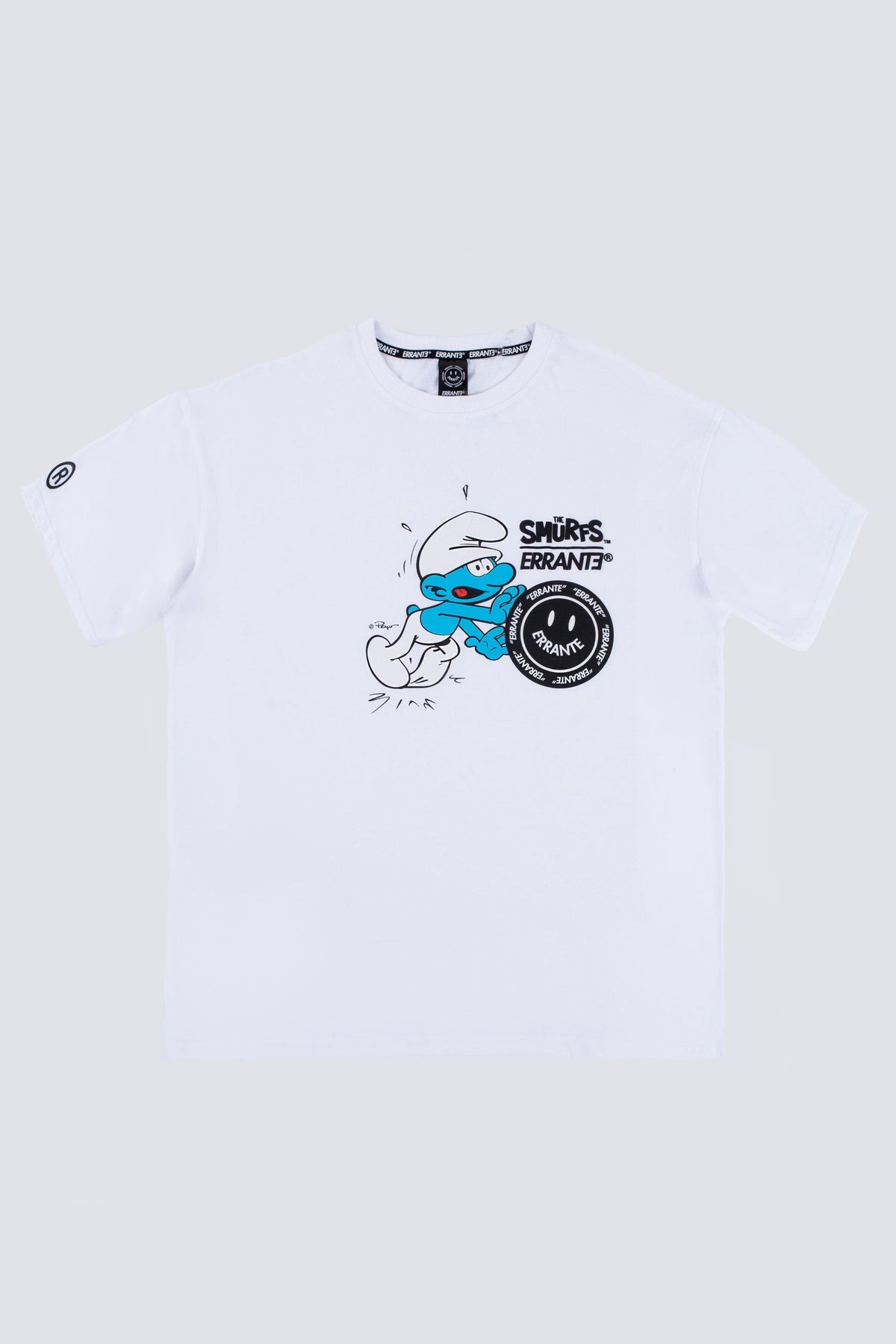 Polera Manga Corta Pitufos Smurfsrrante Blanco ERRANTE