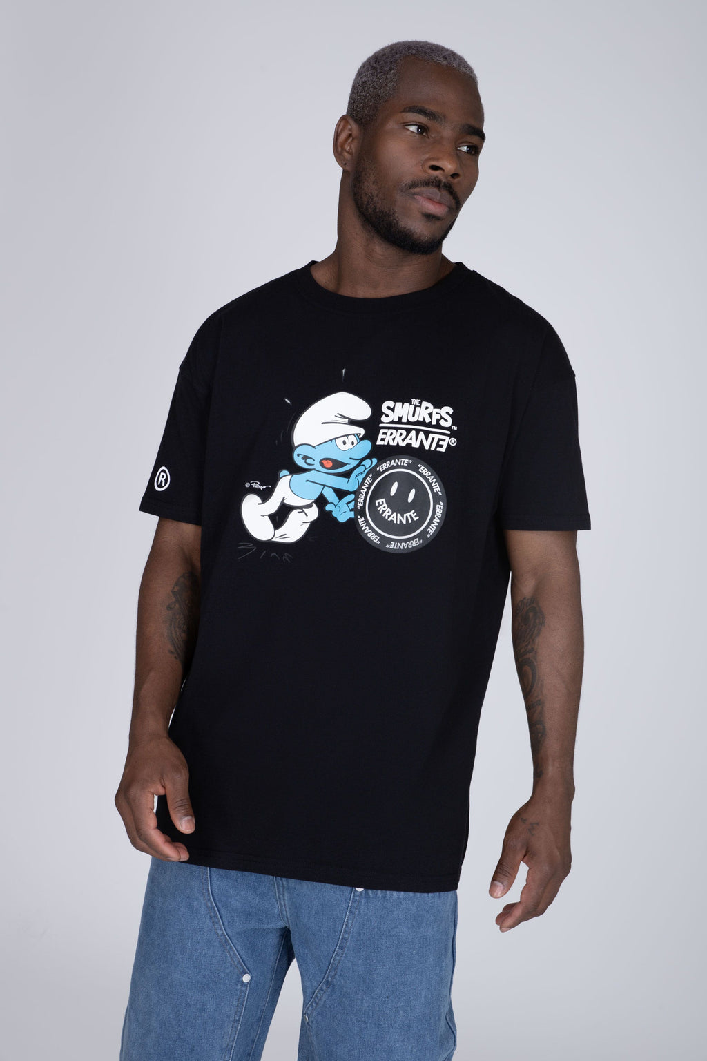 Polera Manga Corta Pitufos Smurfsrrante Negro ERRANTE