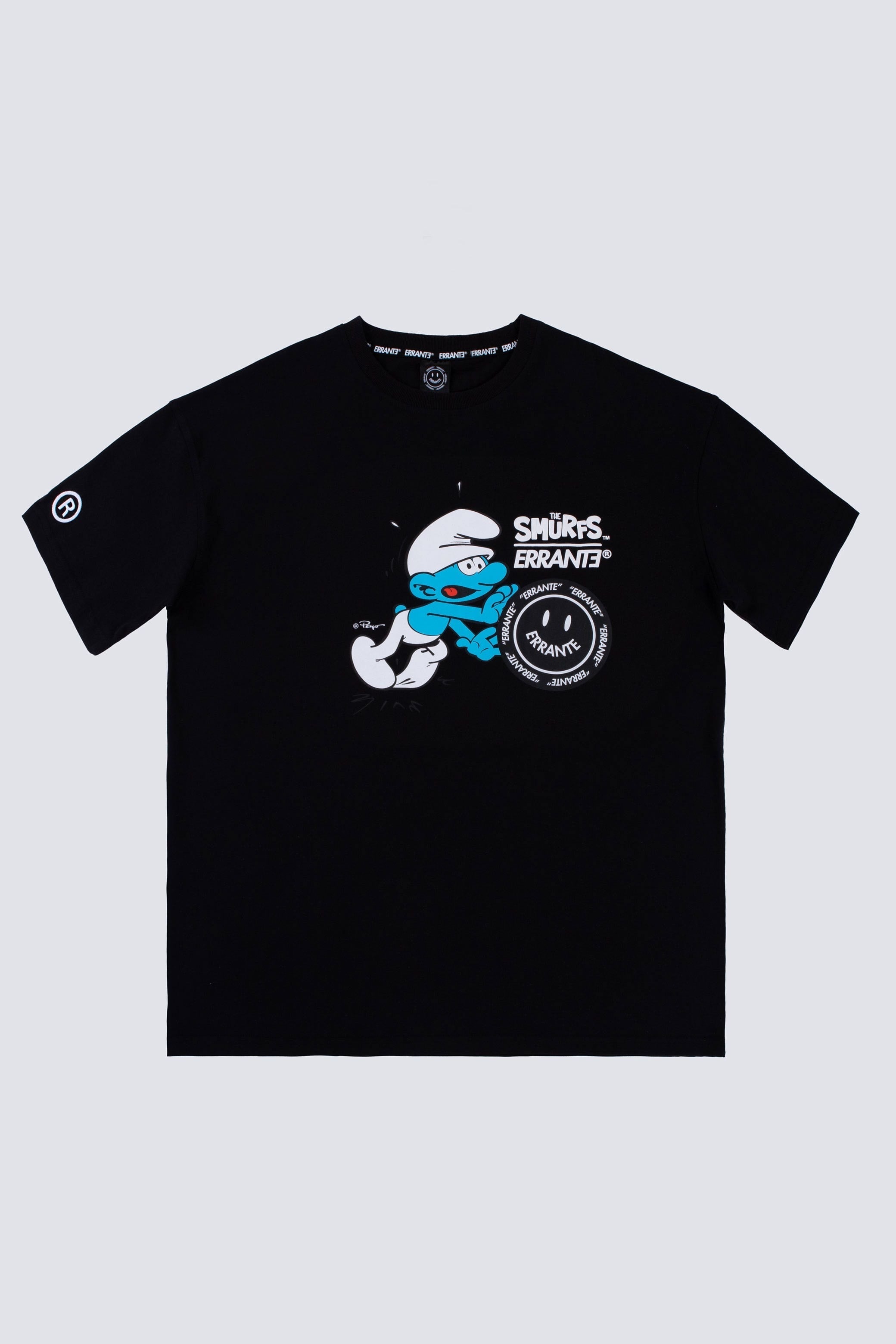Polera Manga Corta Pitufos Smurfsrrante Negro ERRANTE