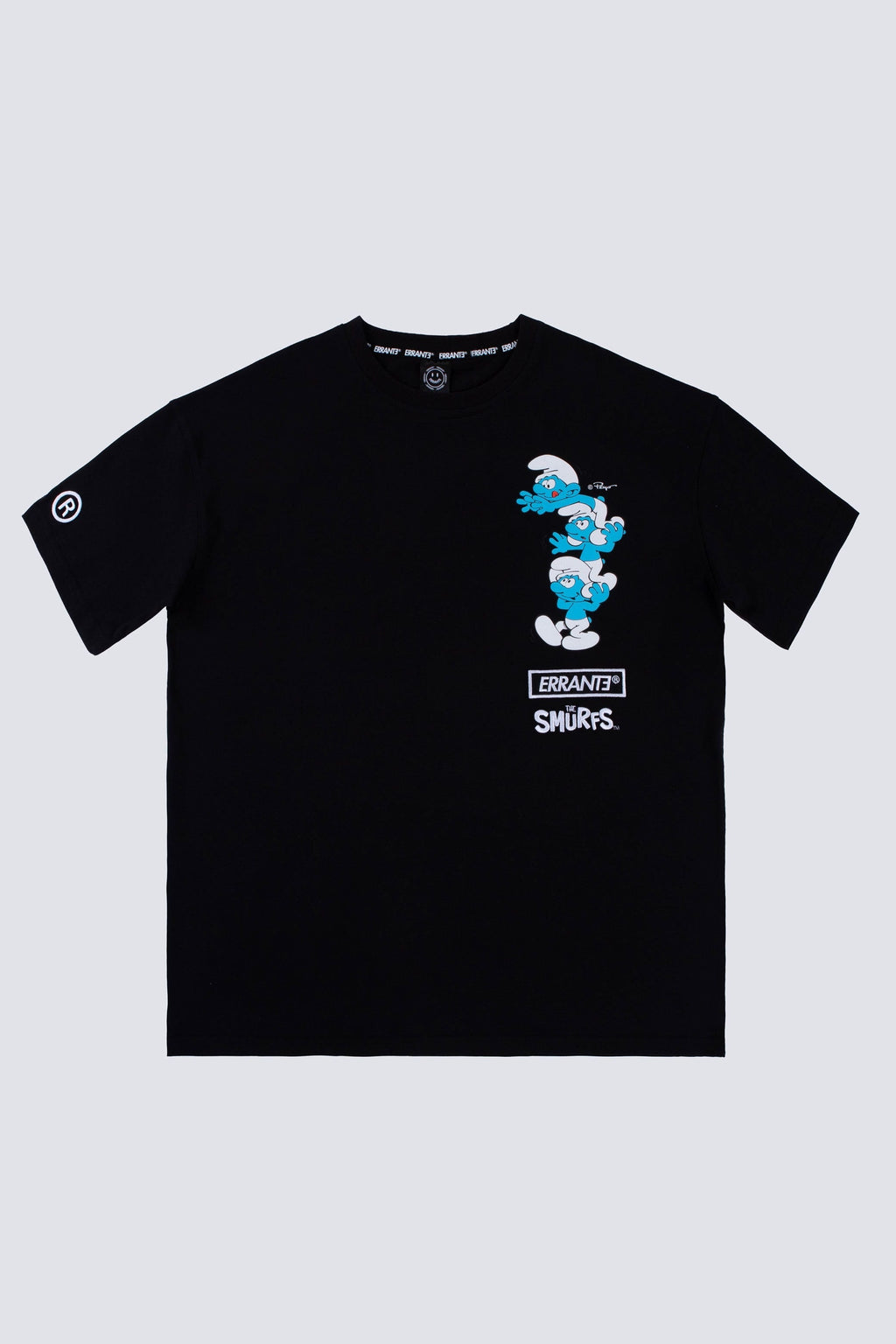 Polera Manga Corta Pitufos Smurftower Negro ERRANTE