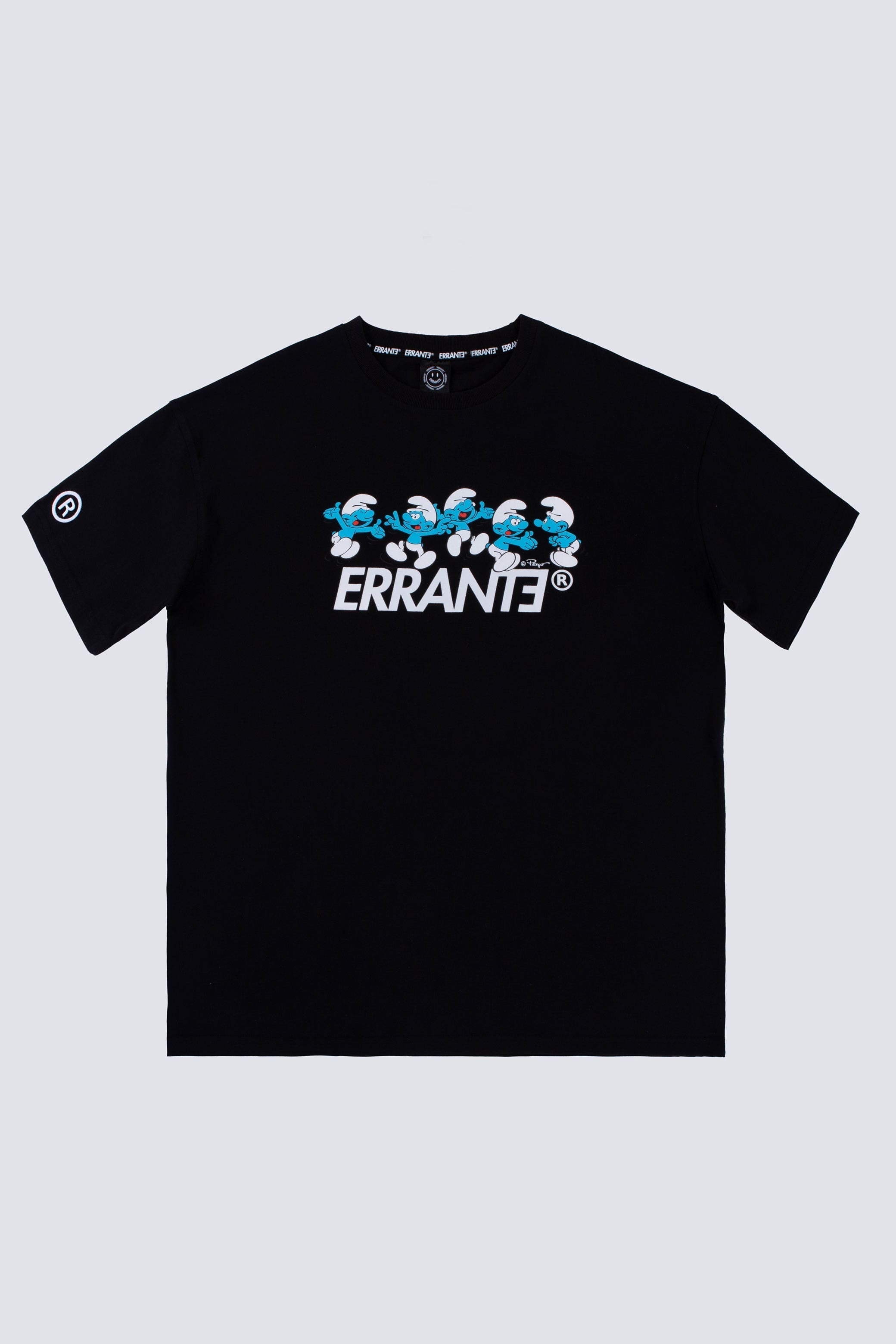 Polera Manga Corta Pitufos Village Negro ERRANTE