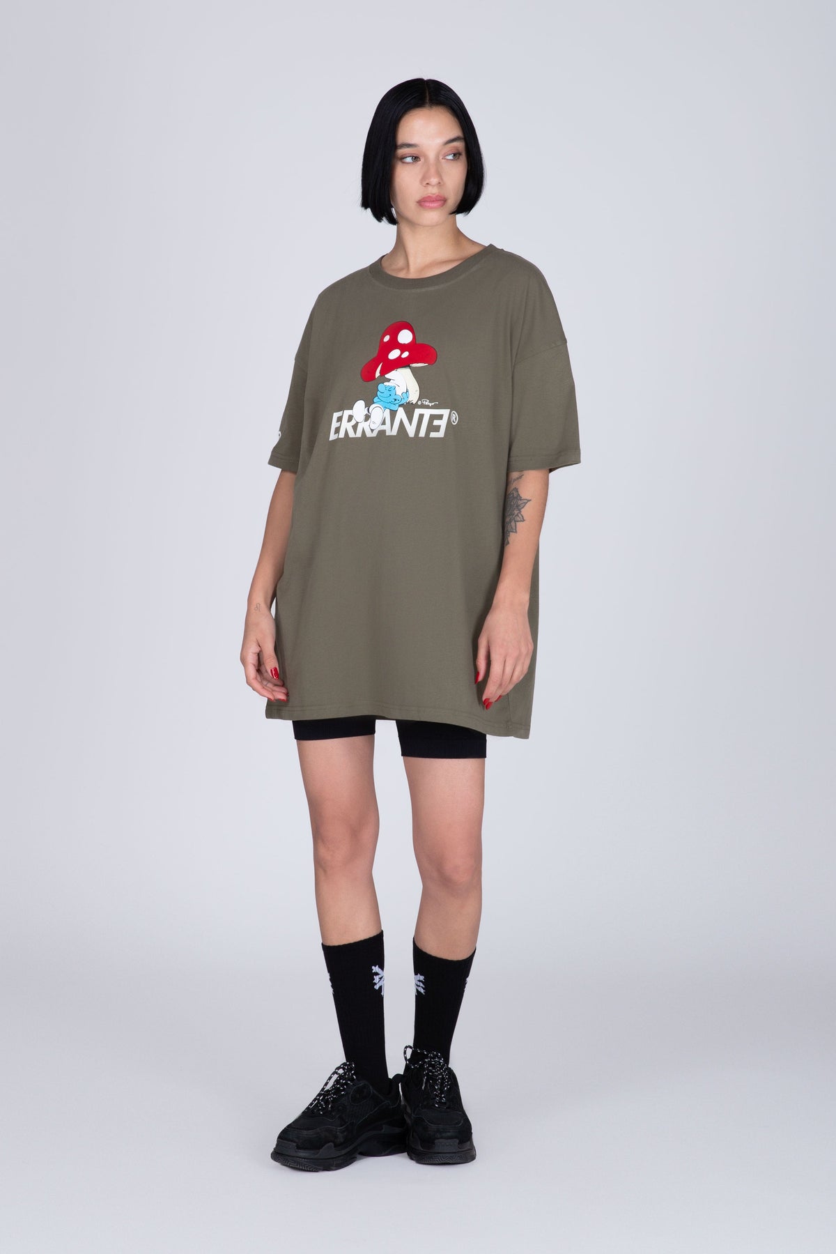 Polera Manga Corta Pitufos Mushroom Verde ERRANTE