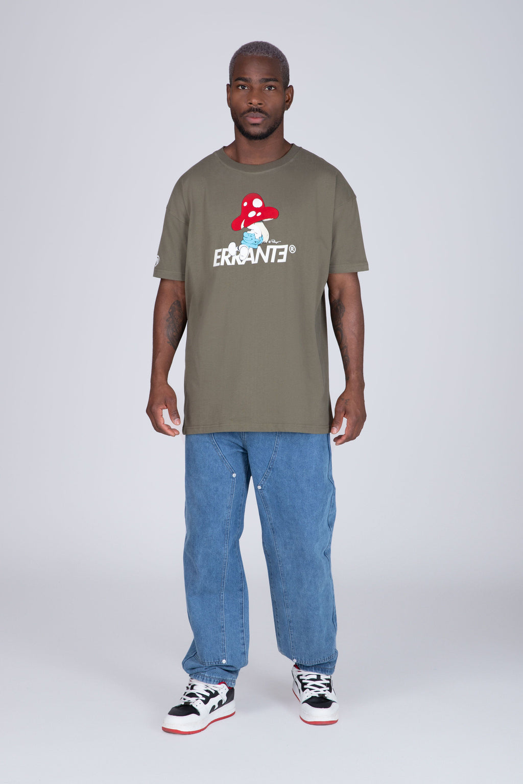 Polera Manga Corta Pitufos Mushroom Verde ERRANTE