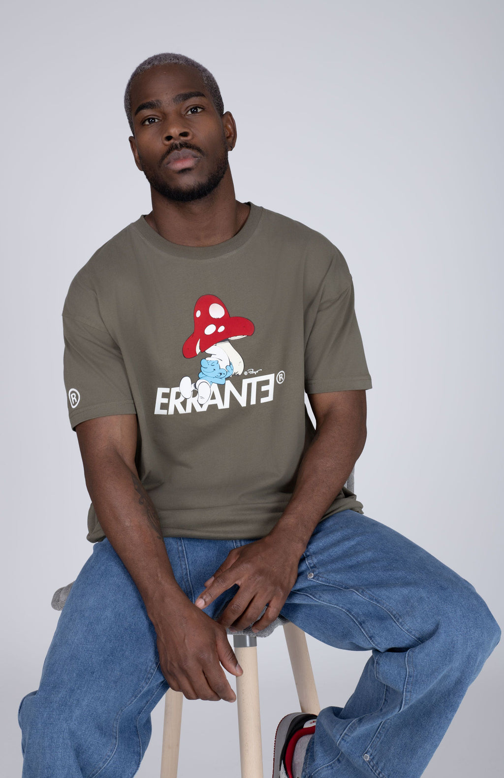 Polera Manga Corta Pitufos Mushroom Verde ERRANTE