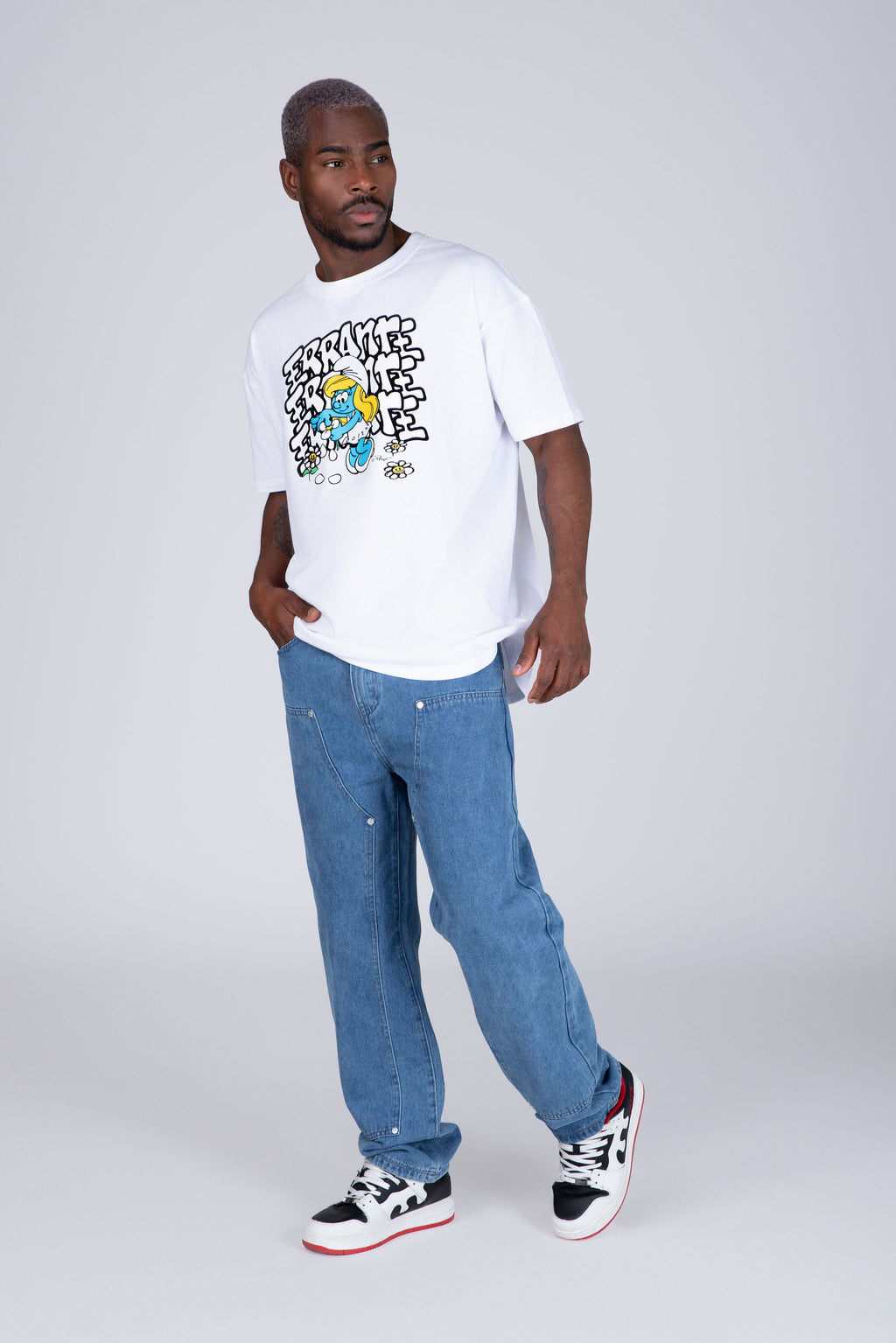 Polera Manga Corta Pitufos Smufette Blanco ERRANTE