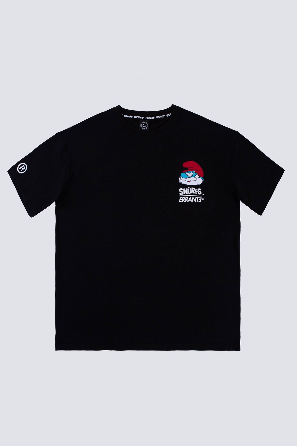Polera Manga Corta Pitufos Papasmurf Negro ERRANTE