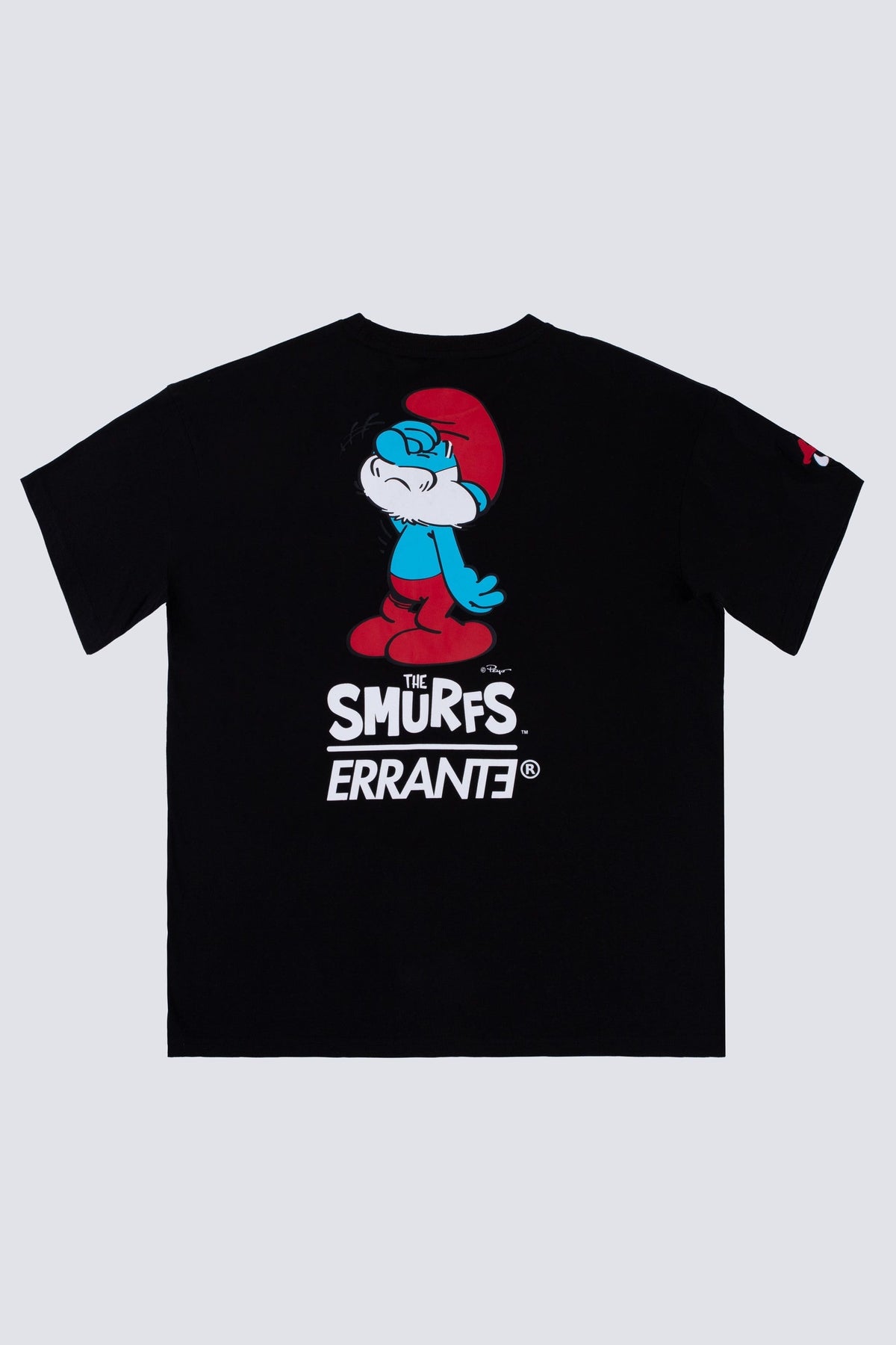 Polera Manga Corta Pitufos Papasmurf Negro ERRANTE