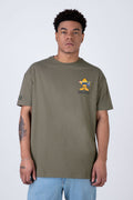 Polera Manga Corta Garfield Hungry Verde ERRANTE