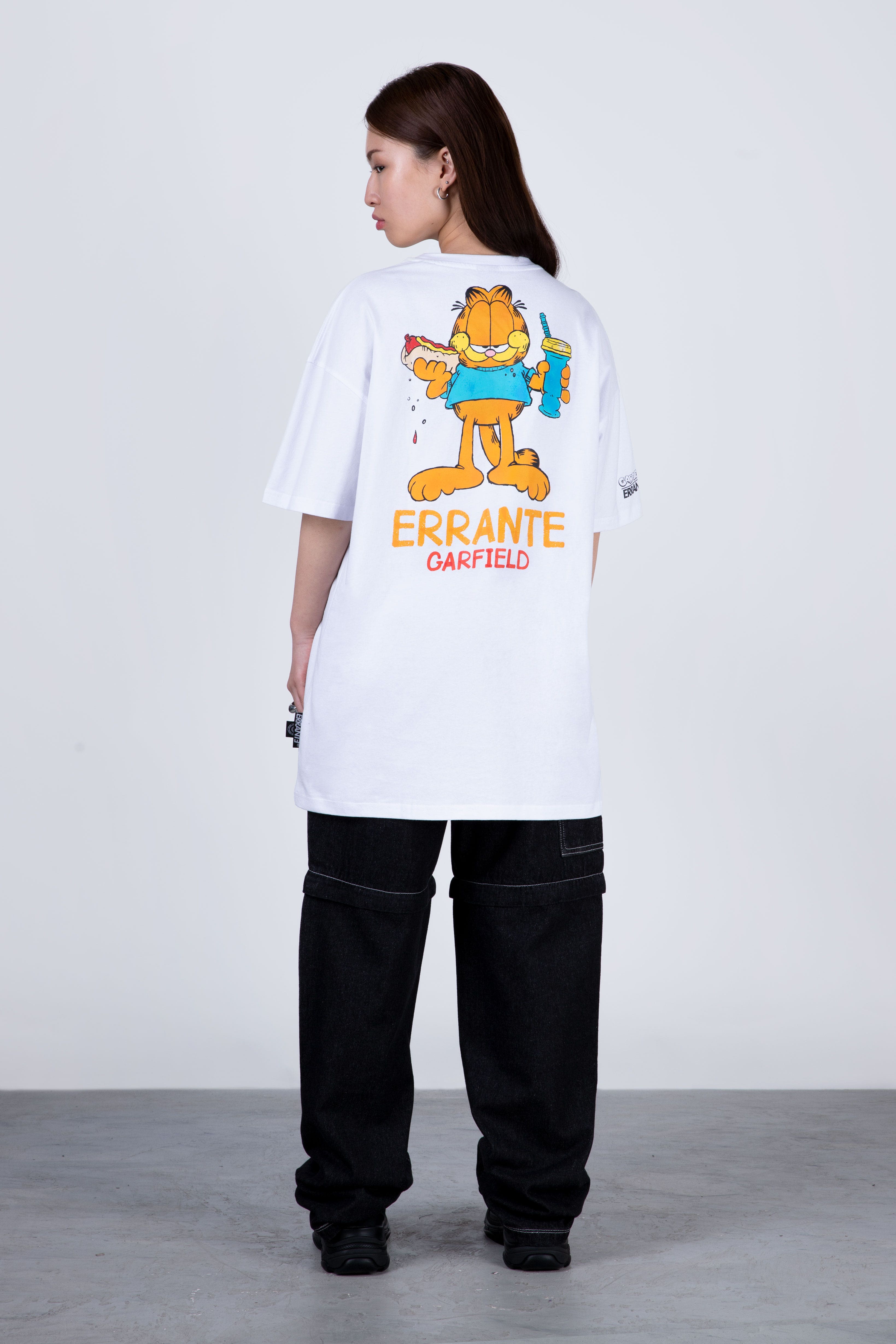 Polera Manga Corta Garfield Streetfood Blanco ERRANTE