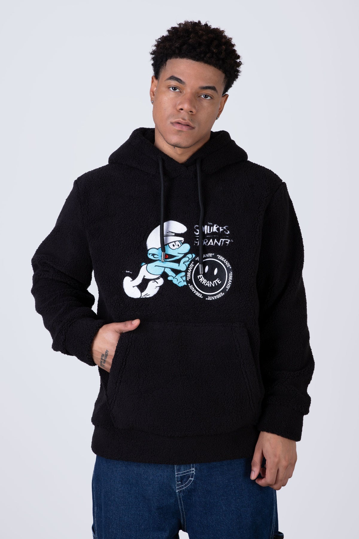 Poleron Polar Hood Pitufos Softchilly Negro ERRANTE