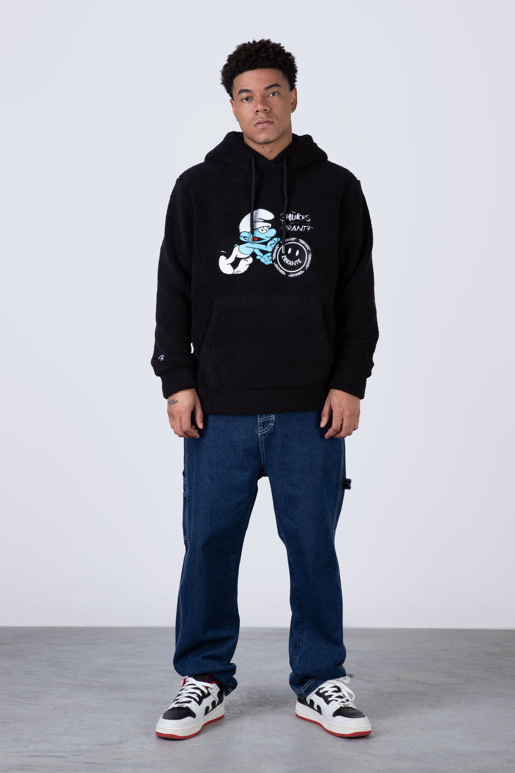 Poleron Polar Hood Pitufos Softchilly Negro ERRANTE