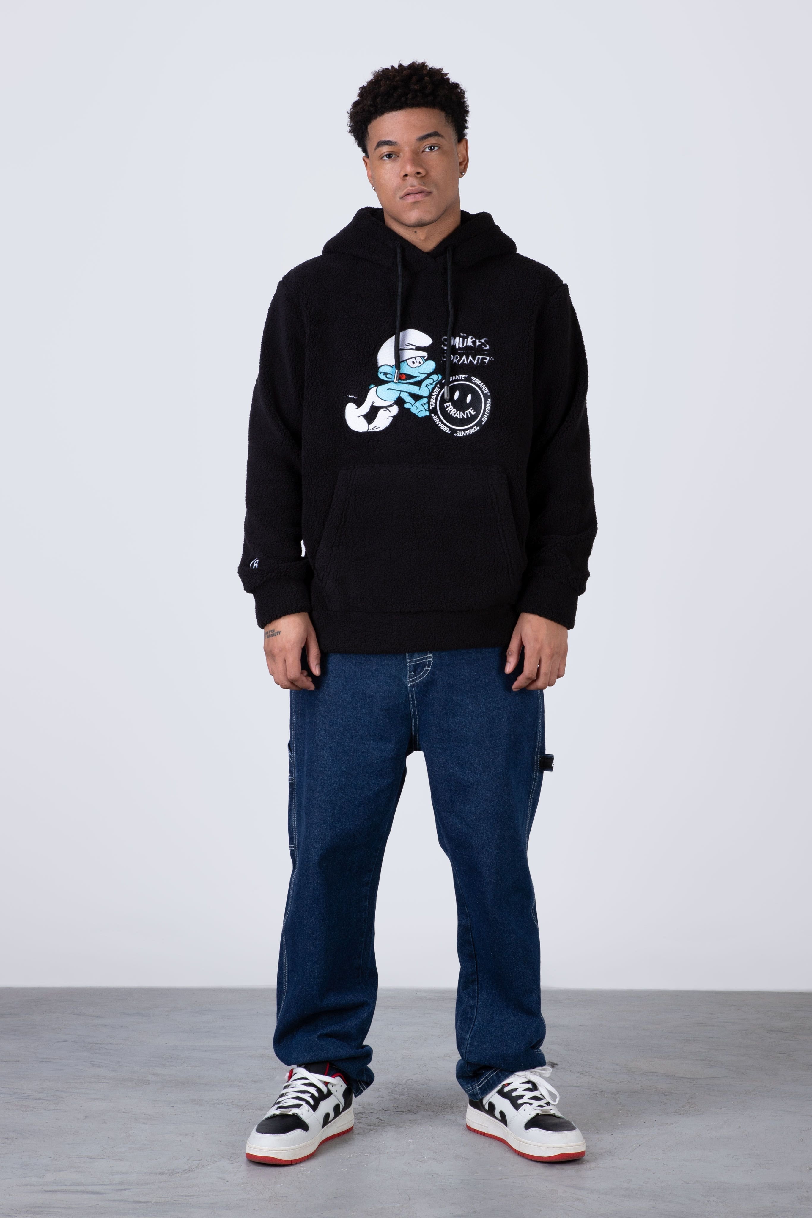 Poleron Polar Hood Pitufos Softchilly Negro ERRANTE