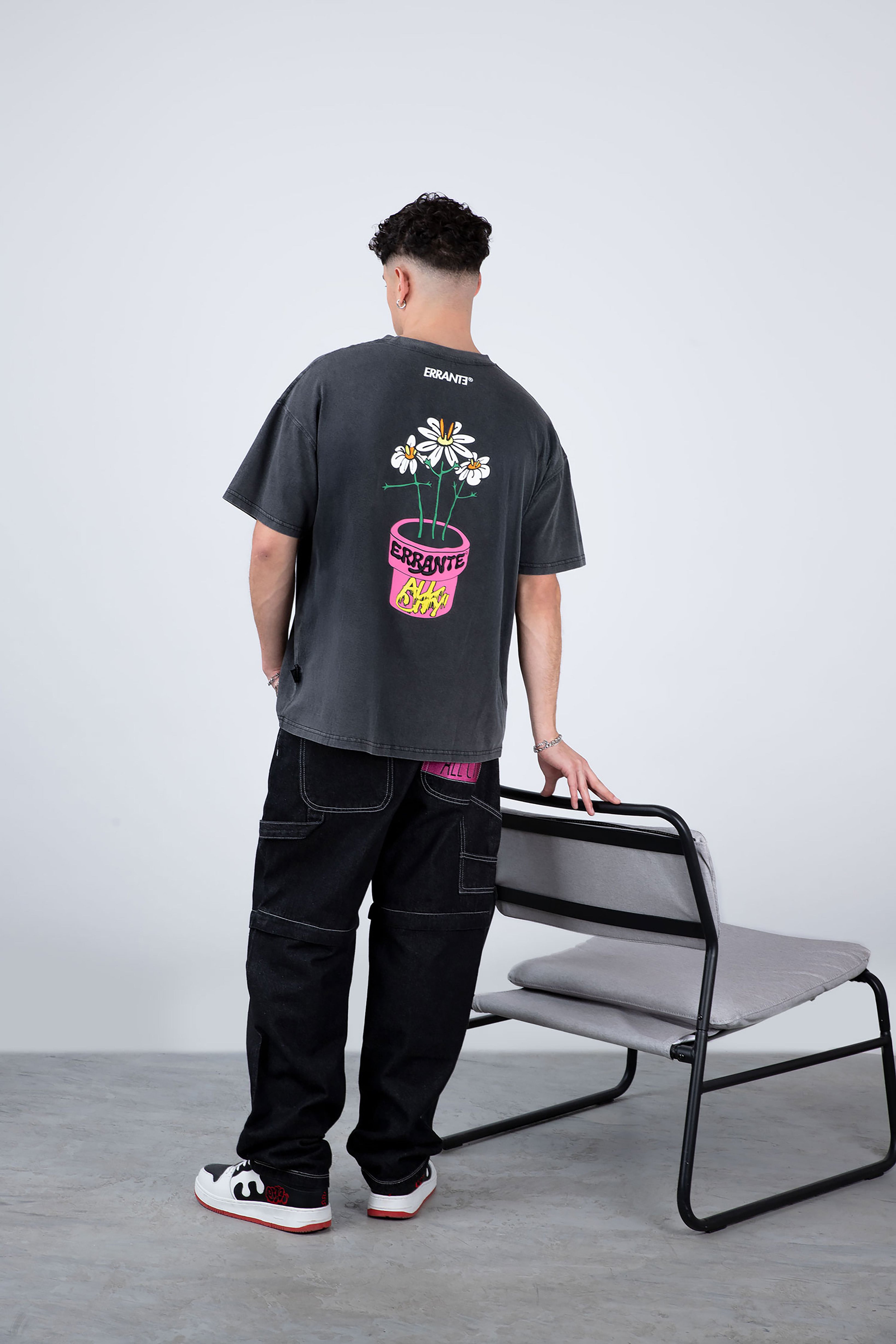 Polera Manga Corta Daisypot Gris