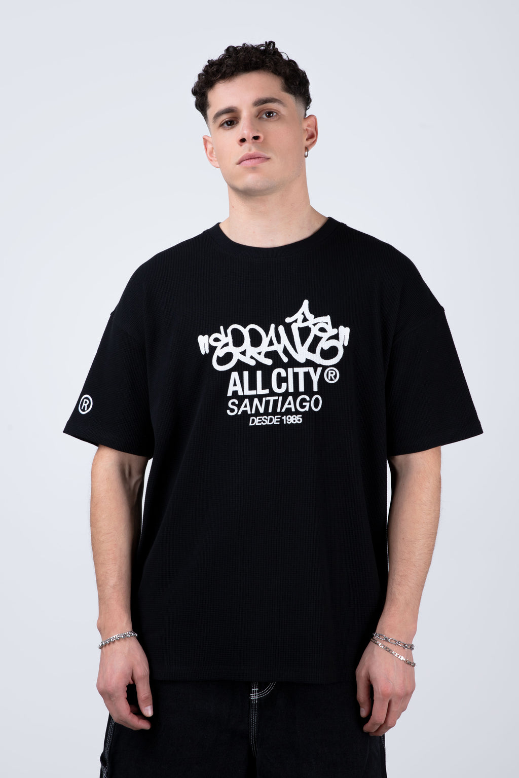 Polera Manga Corta Lowwaffle Negro