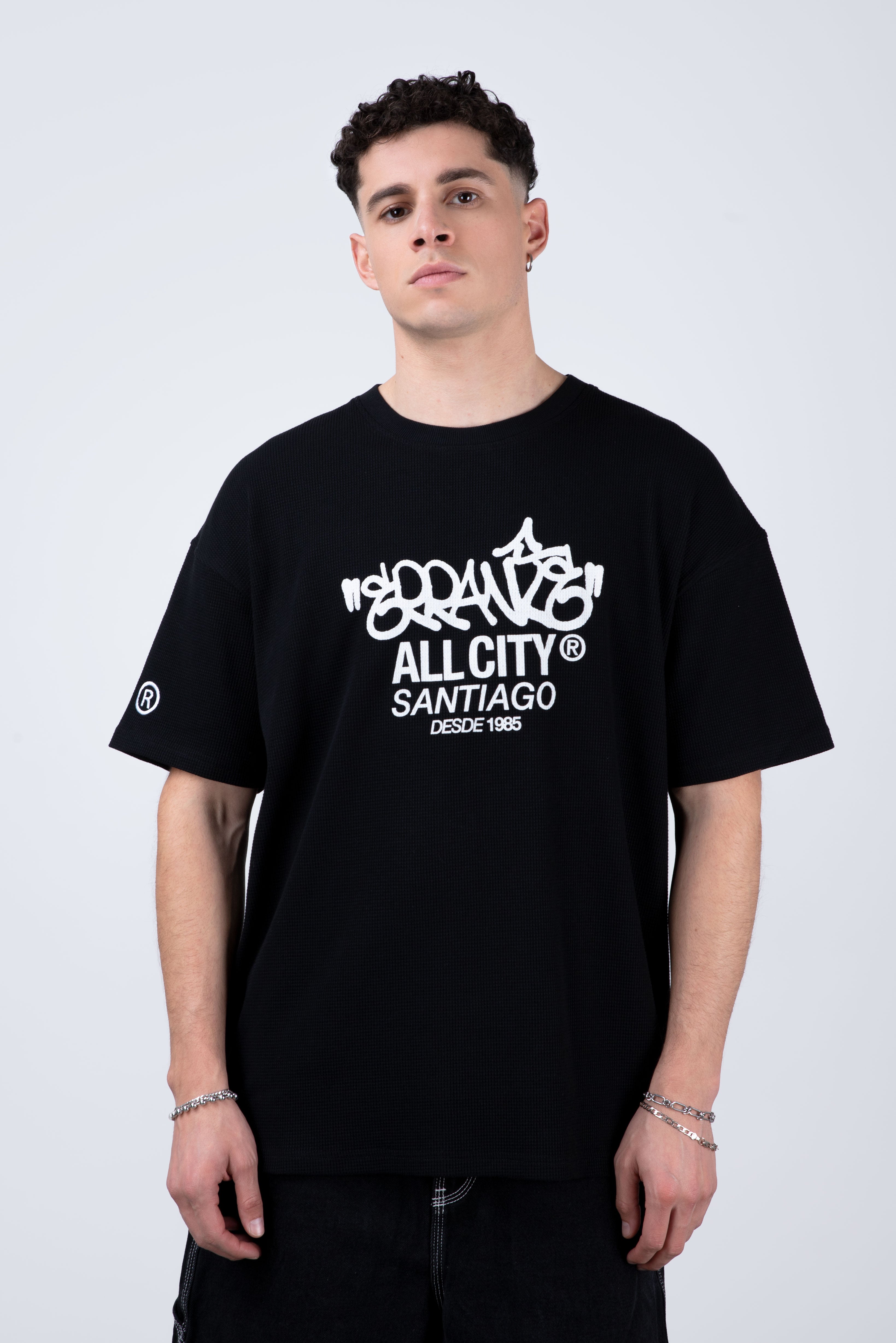 Polera Manga Corta Lowwaffle Negro